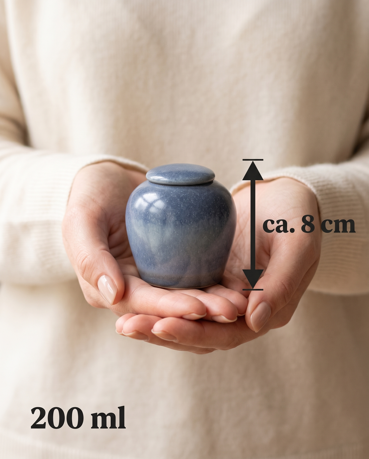 Mini urn 200 ml keramiek, Azur – Marseille