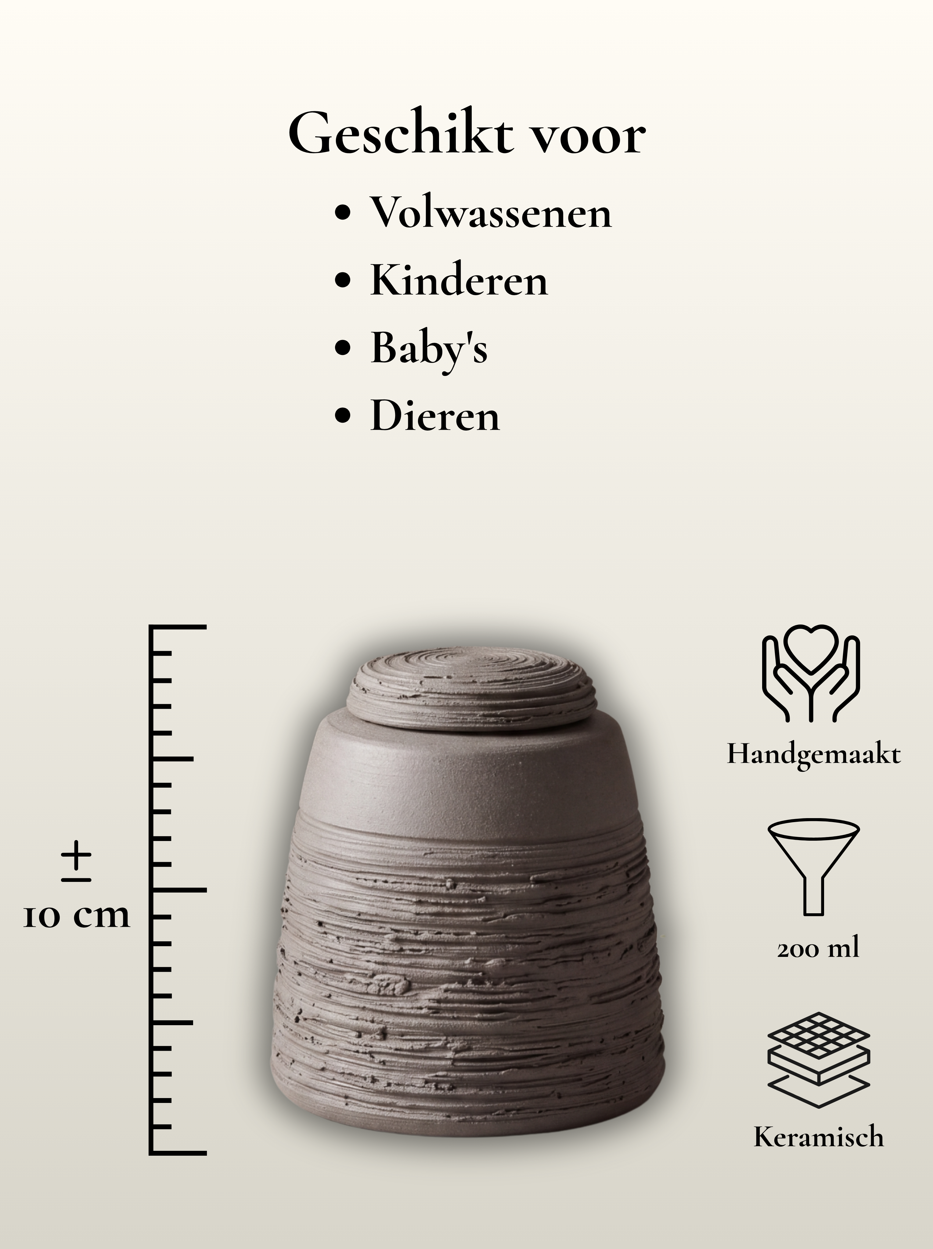 Mini urn 200 ml keramiek, Thames – Londen | Stilte & Vorm