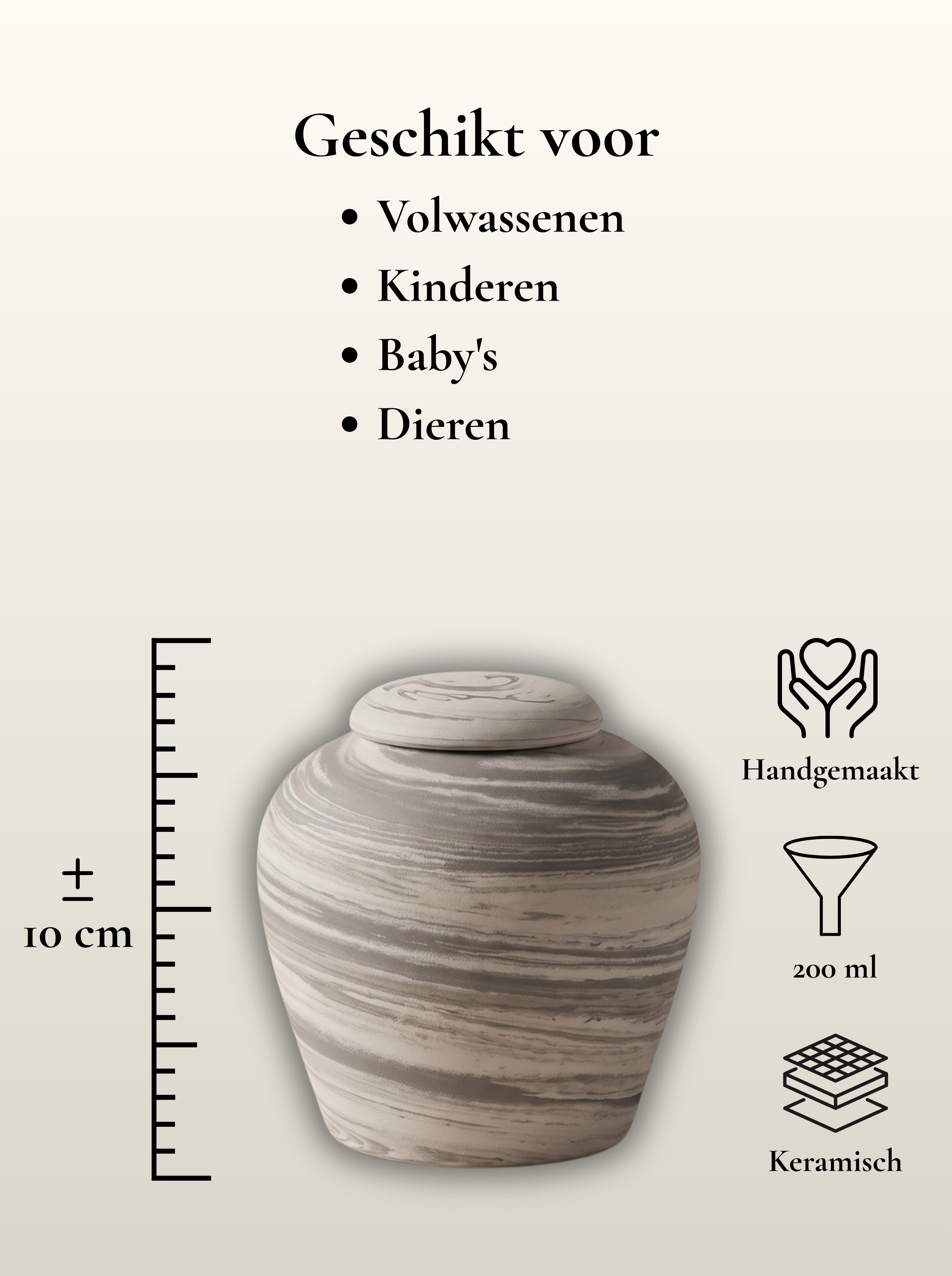 Mini urn 200 ml keramiek, Cherwell – Oxford | Stilte & Vorm