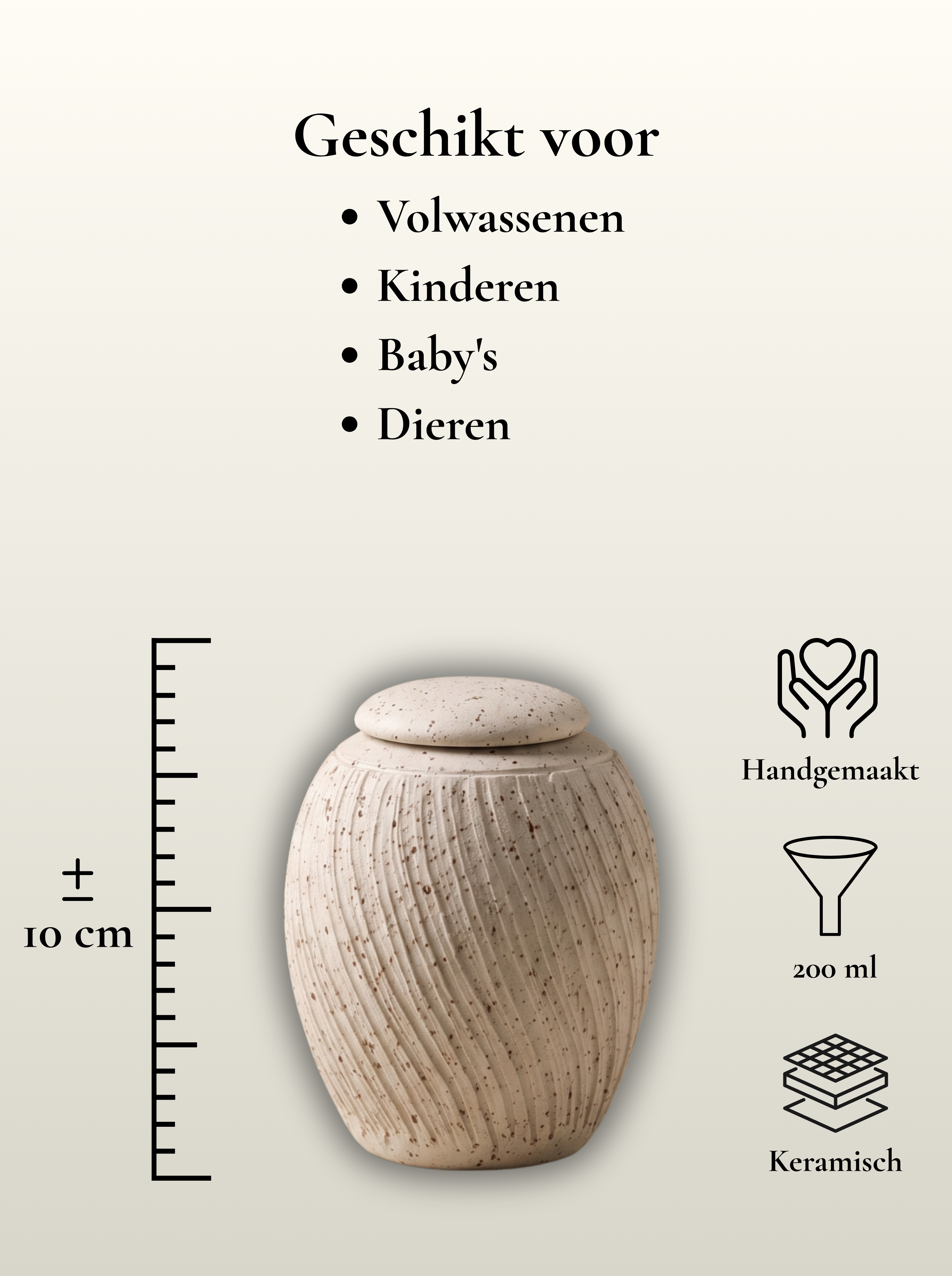 Mini urn 200 ml keramiek, Lumière – Parijs | Stilte & Vorm