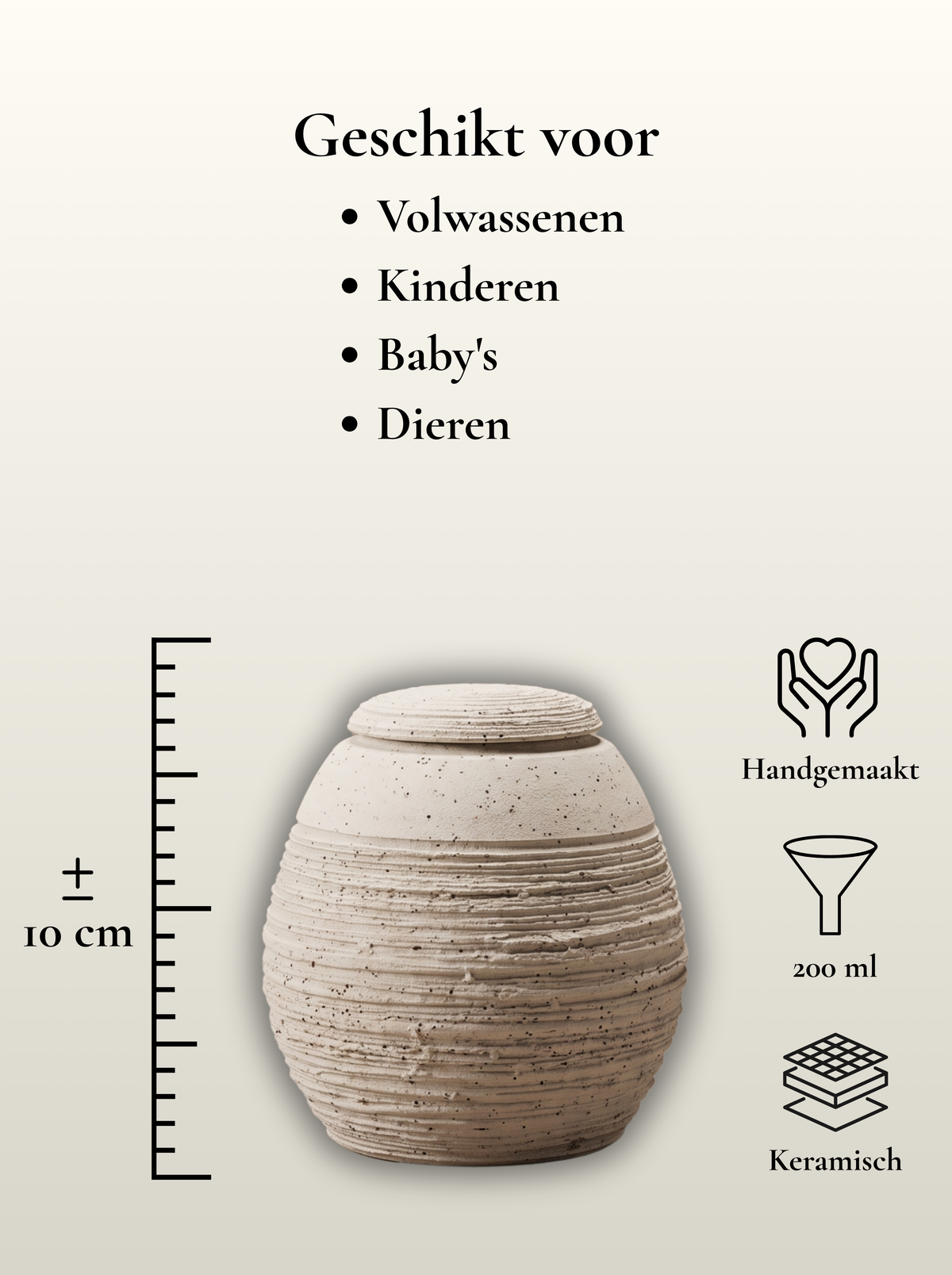 Mini urn 200 ml keramiek, Triana – Sevilla | Stilte & Vorm
