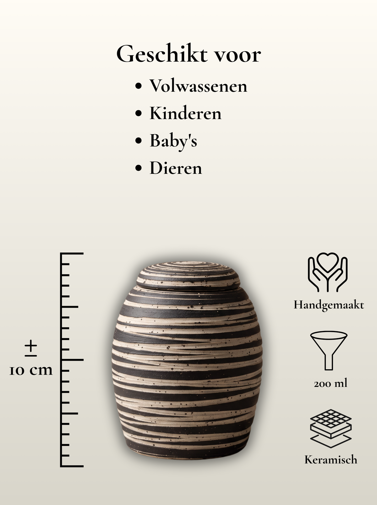 Mini urn 200 ml keramiek, Midnight – Zagreb | Stilte & Vorm