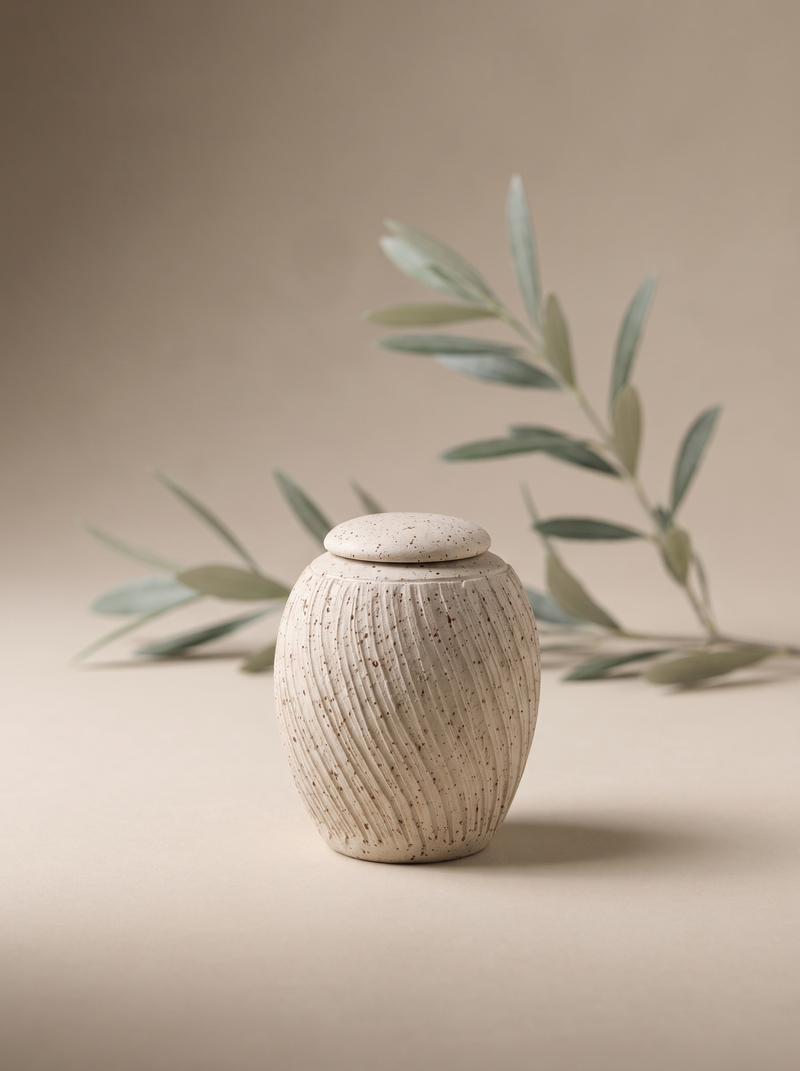 Mini urn 200 ml keramiek, Lumière – Parijs | Stilte & Vorm