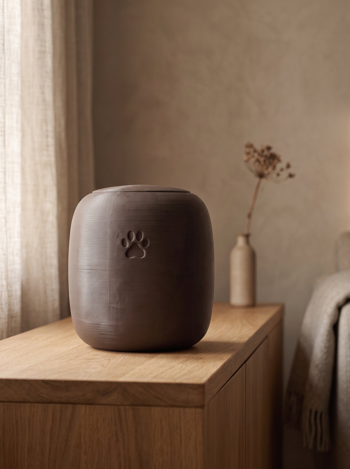 Urn voor dieren biokunststof, notenbruin, FORMA