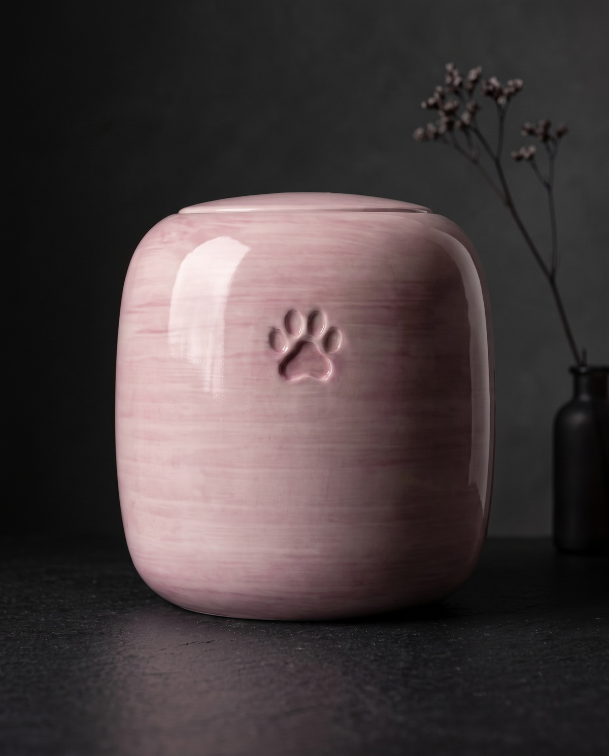 Urn voor dieren keramiek, oudroze, AURA