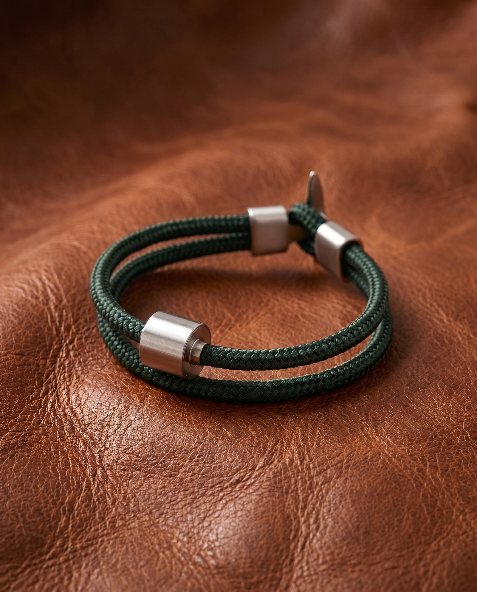 NATO Groen Koord Armband in edelstaal