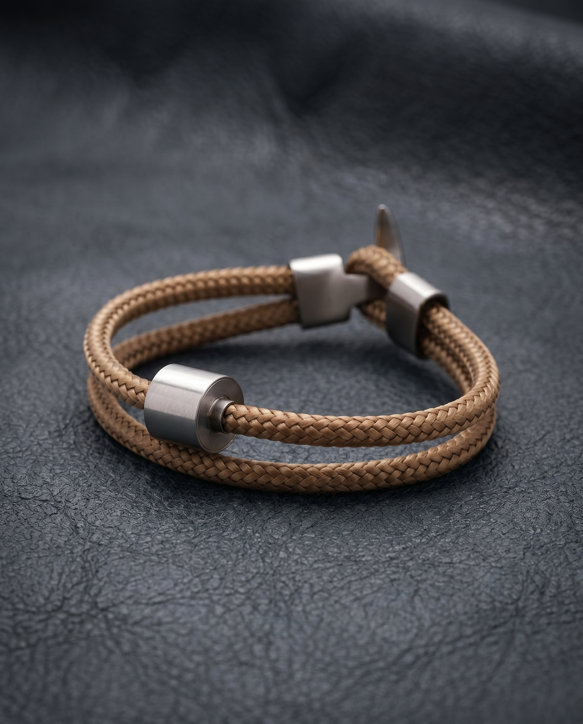 Goudzand Koord Armband in edelstaal