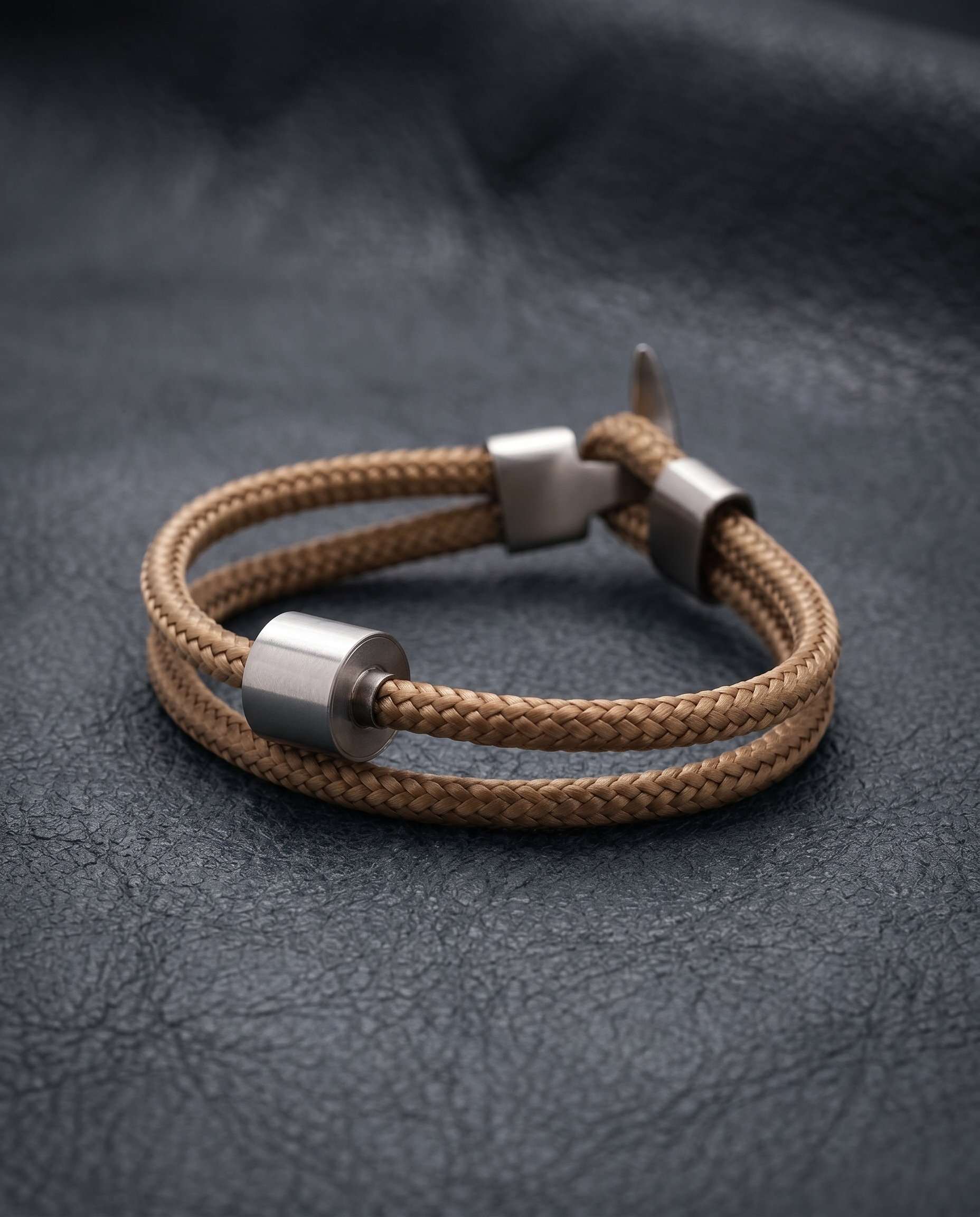 Goudzand Koord Armband in edelstaal