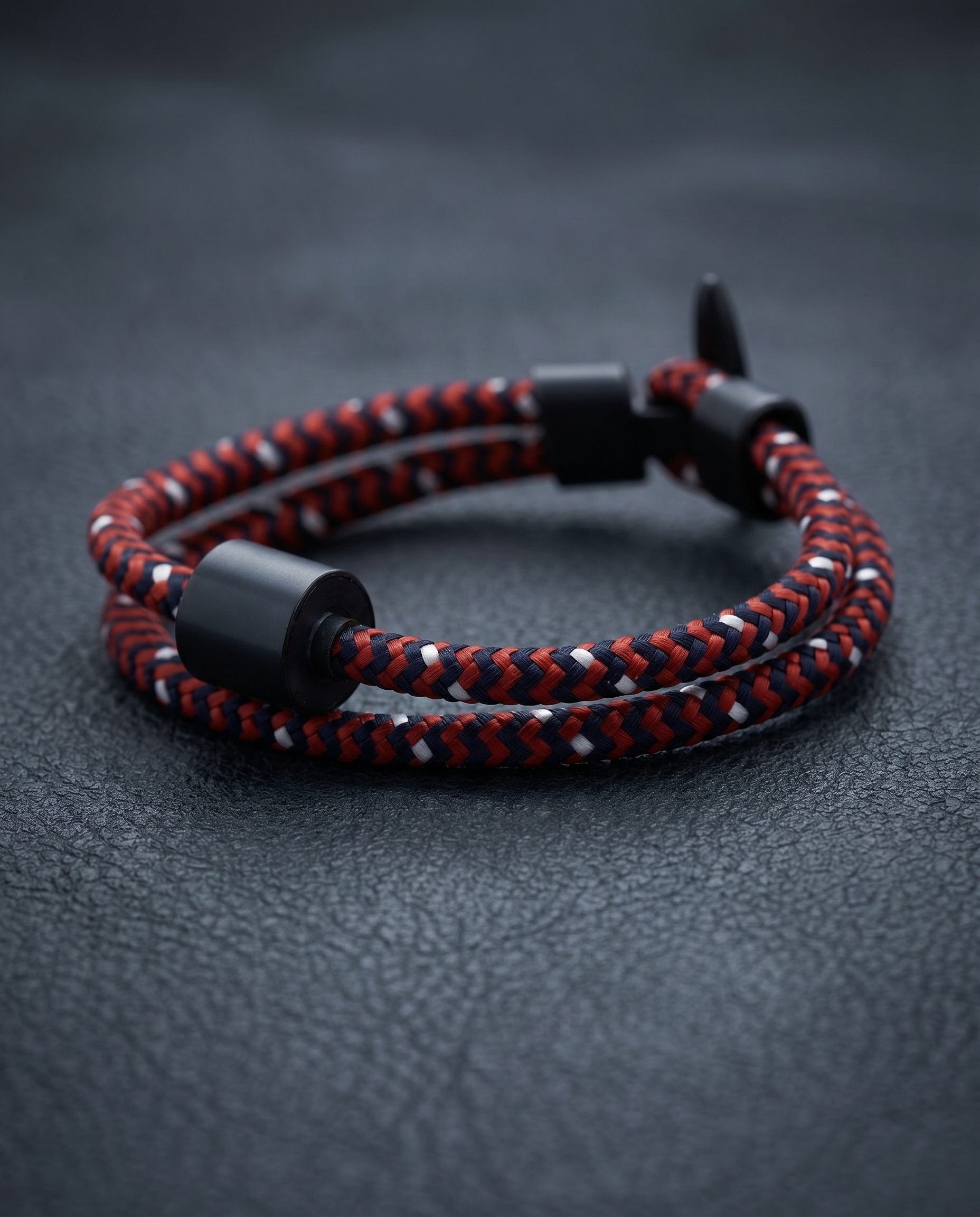 Rood & Zwart Koord Armband in black edition