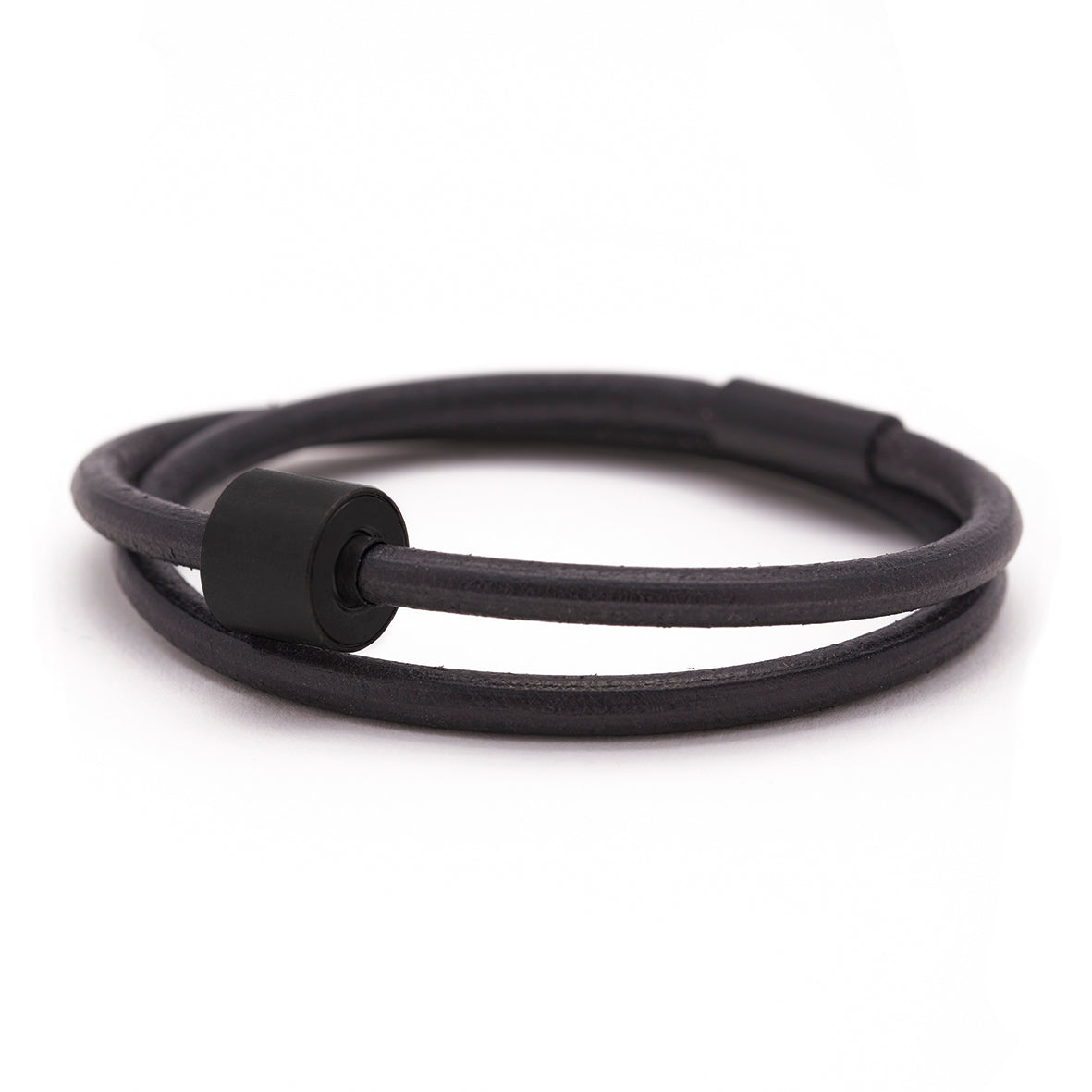 Zwart Glad Leer Armband in black edition