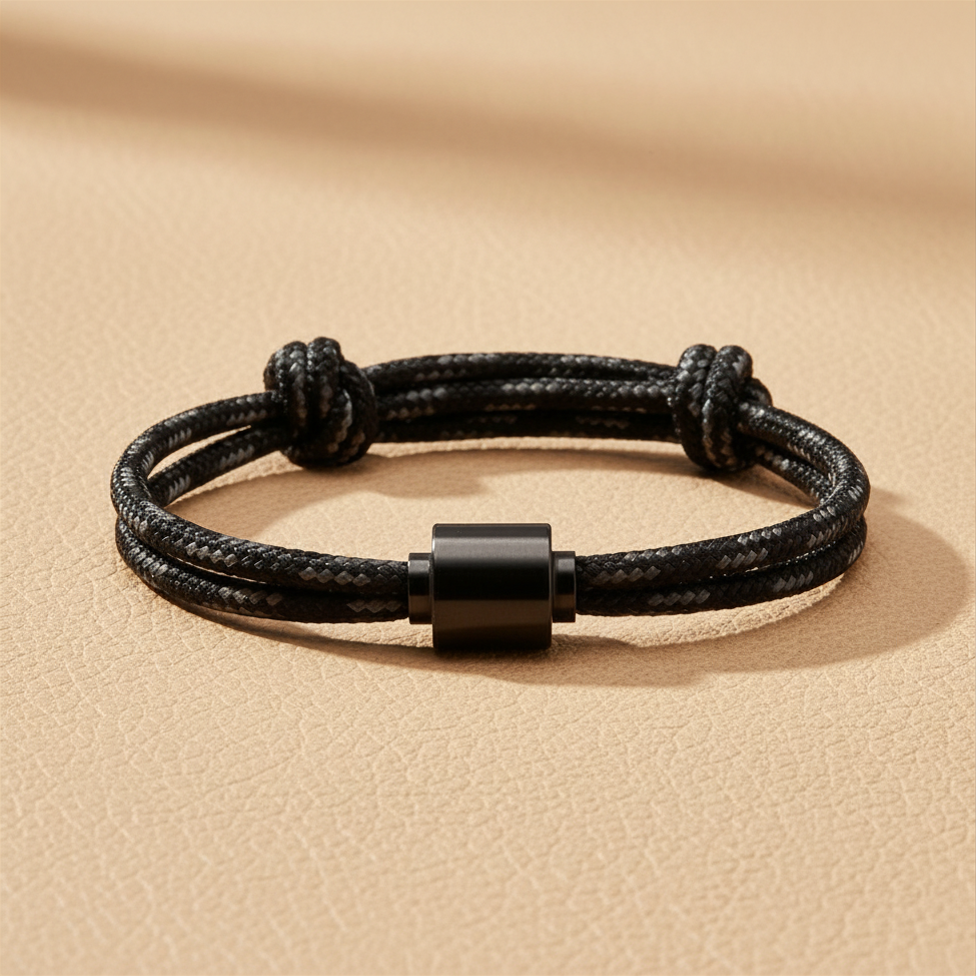 As armband heren Jubilee Herenarmband, edelstaal zwart – assieraad gedenkarmband | Stilte & Vorm