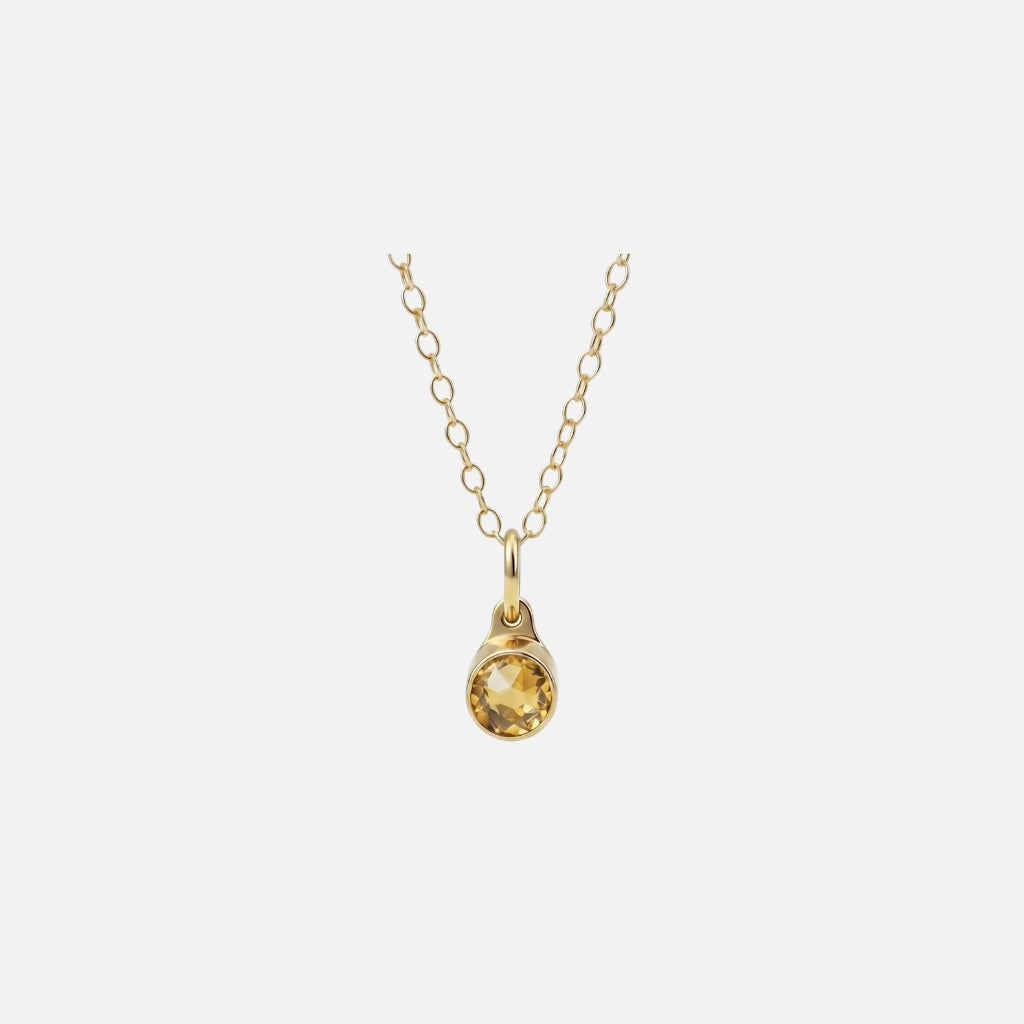 November Citrien Pendant verguld