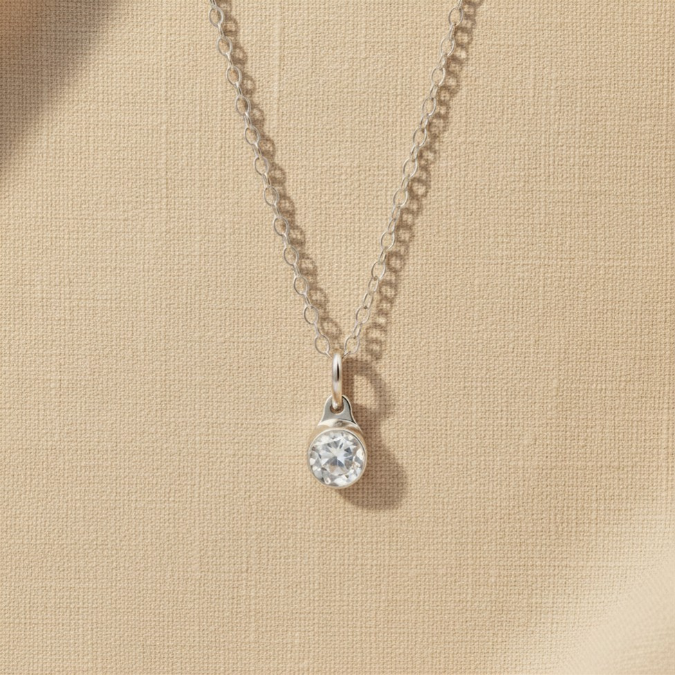 April Diamant Pendant in edelstaal
