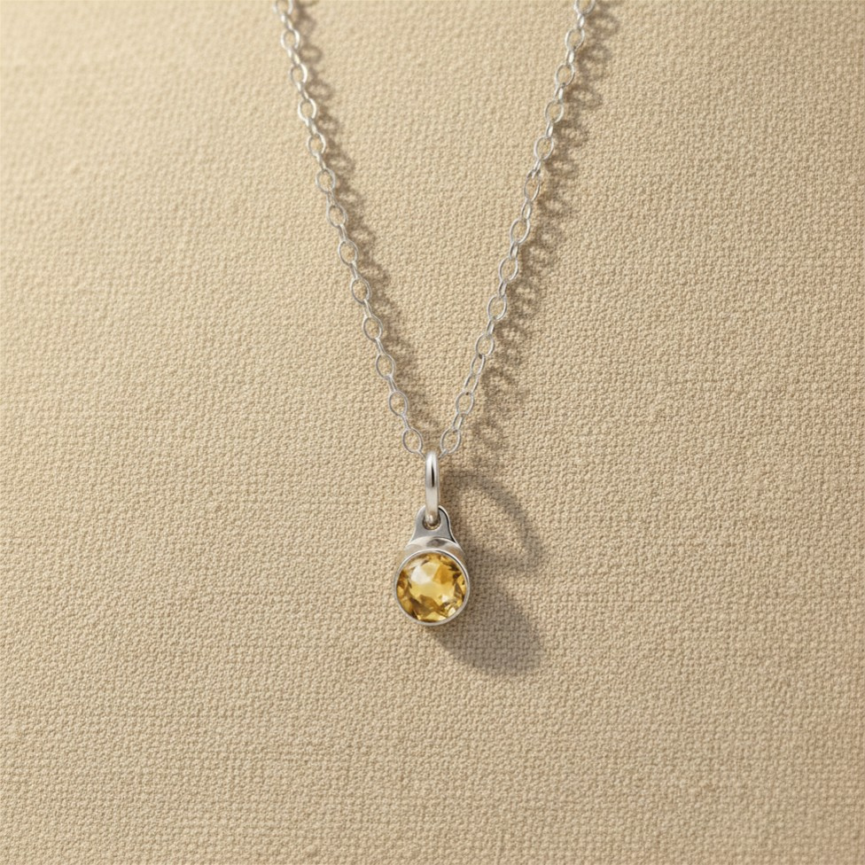 November Citrien Pendant in edelstaal