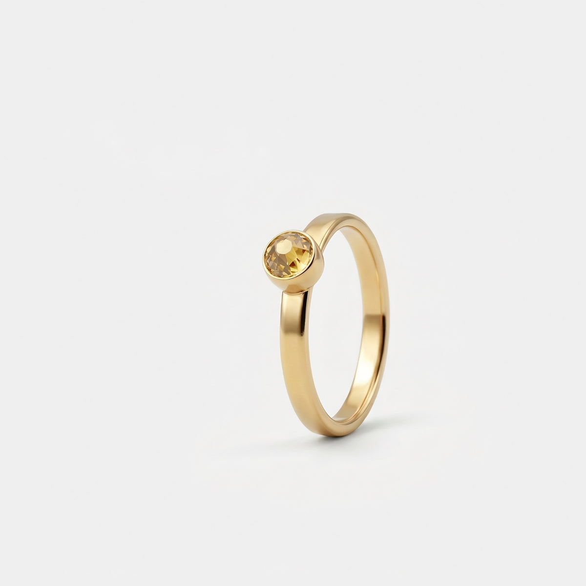 November Citrien Ring verguld