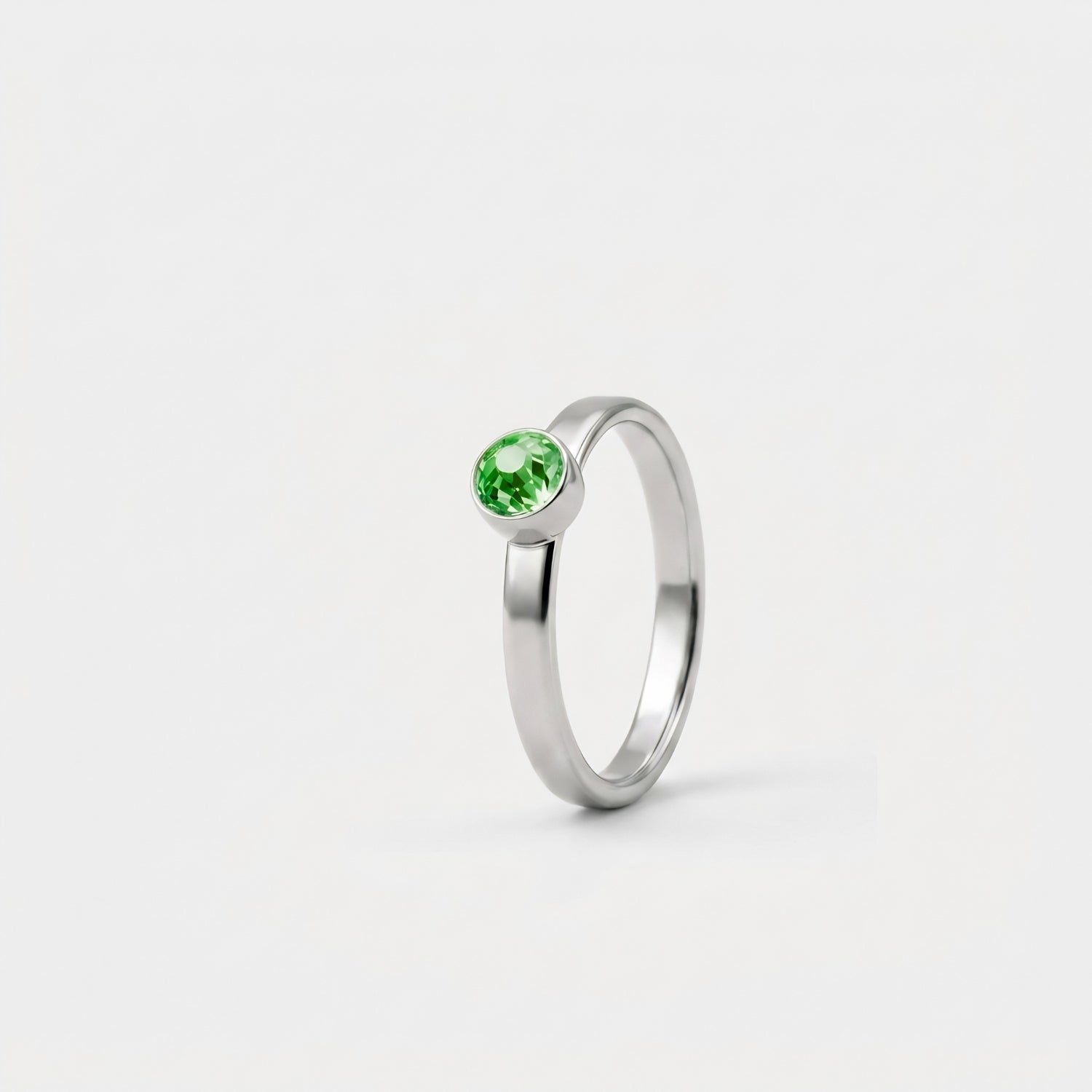 Augustus Groene Peridot Ring in edelstaal