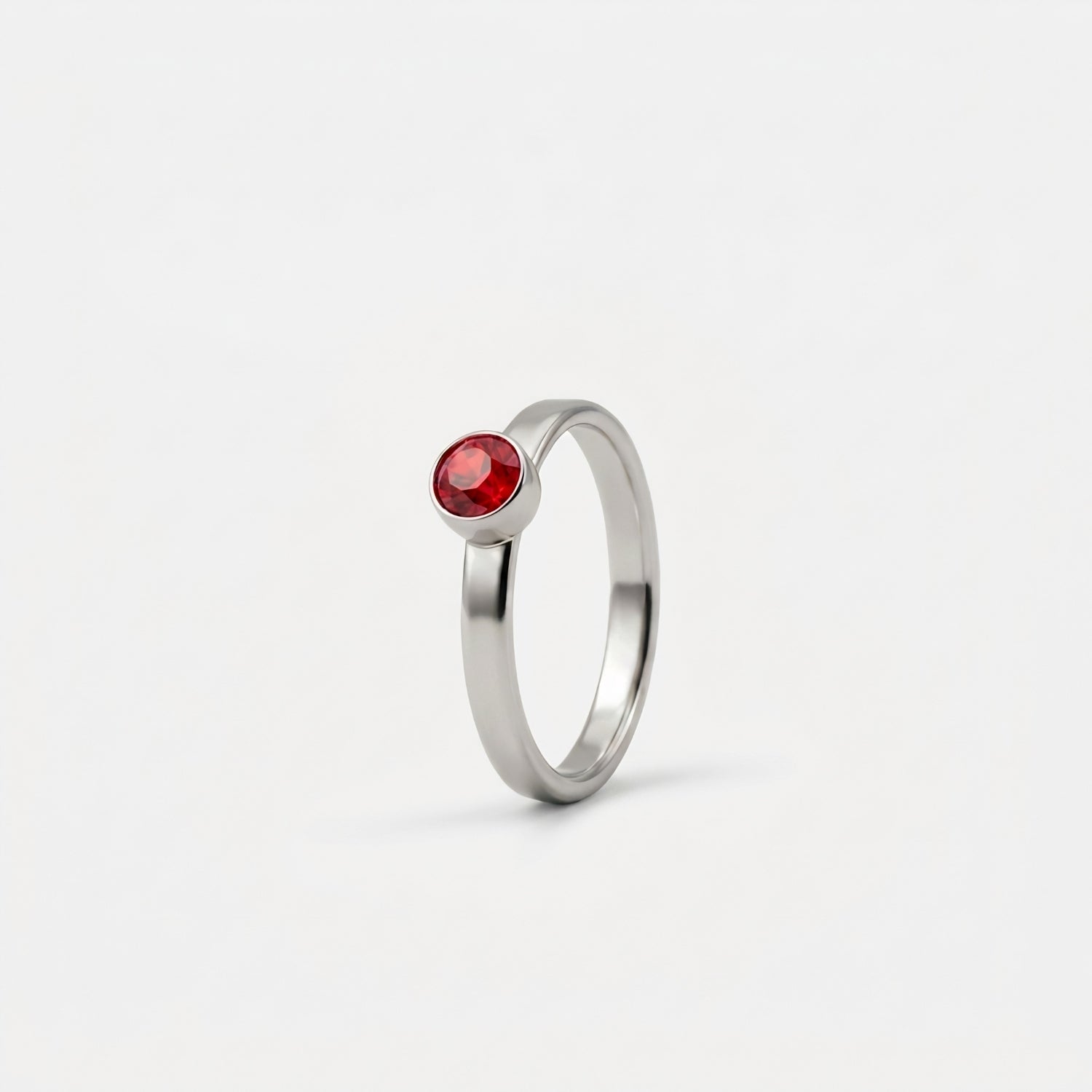 Januari Granaat Ring in edelstaal