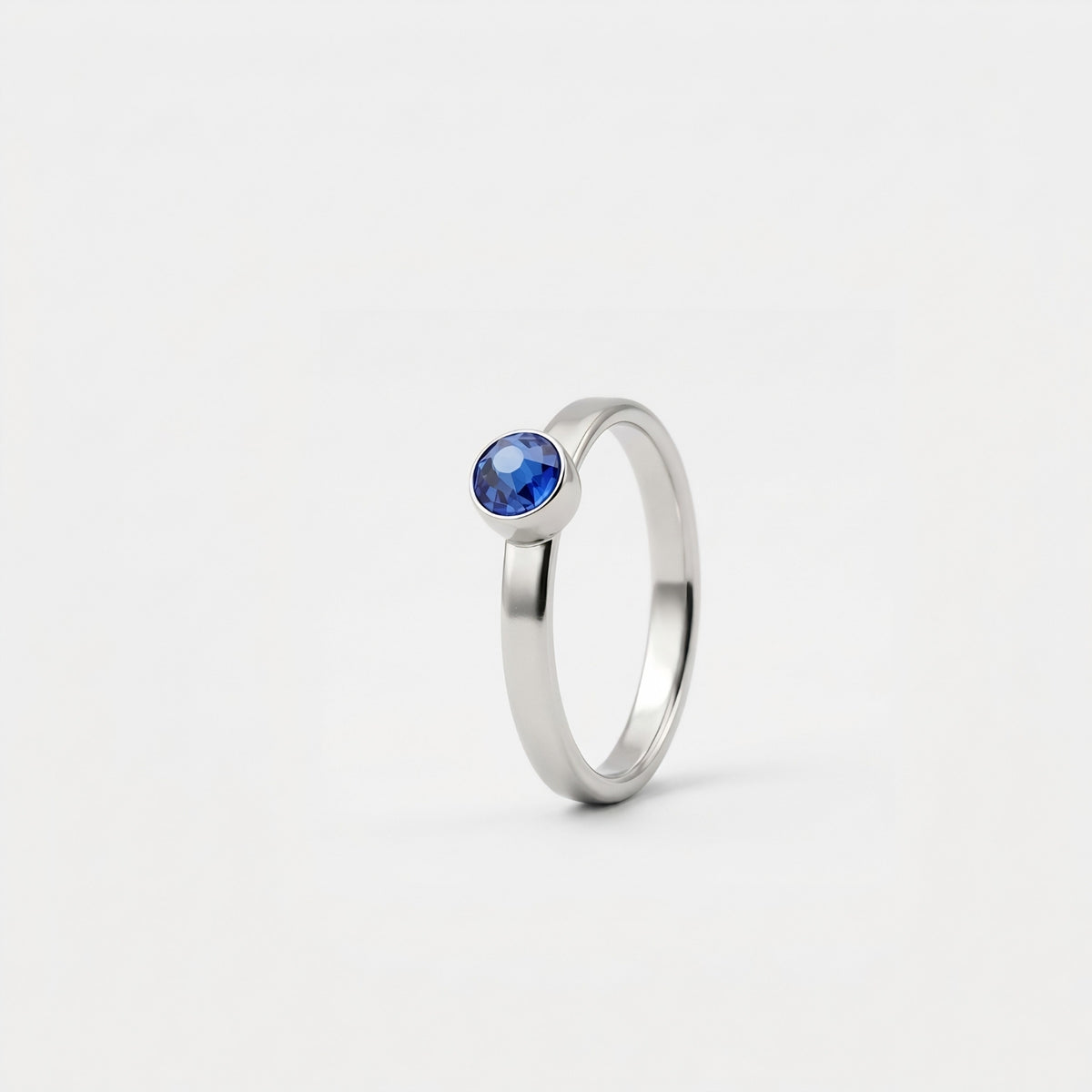 September Saffier Ring in edelstaal