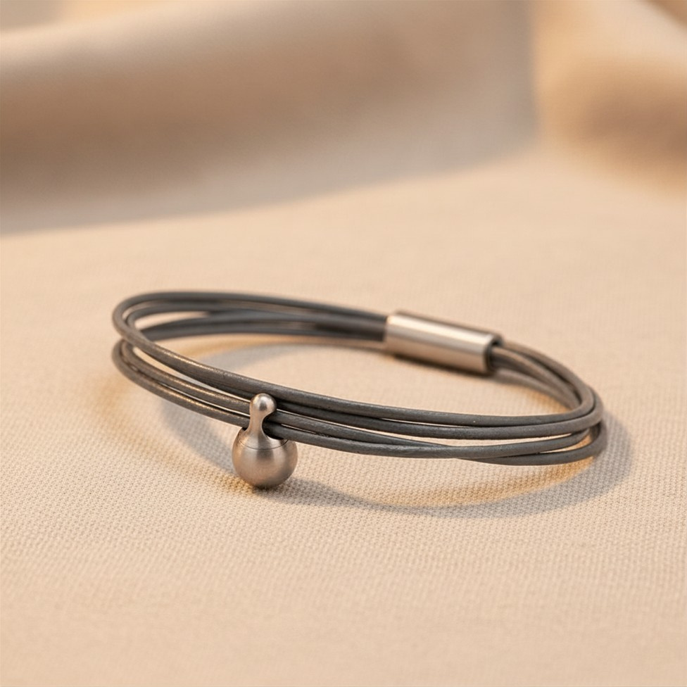 Grijze Charm Armband in edelstaal