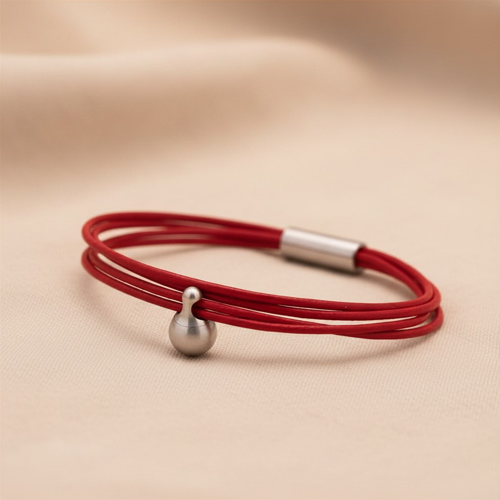 Rode Charm Armband in edelstaal