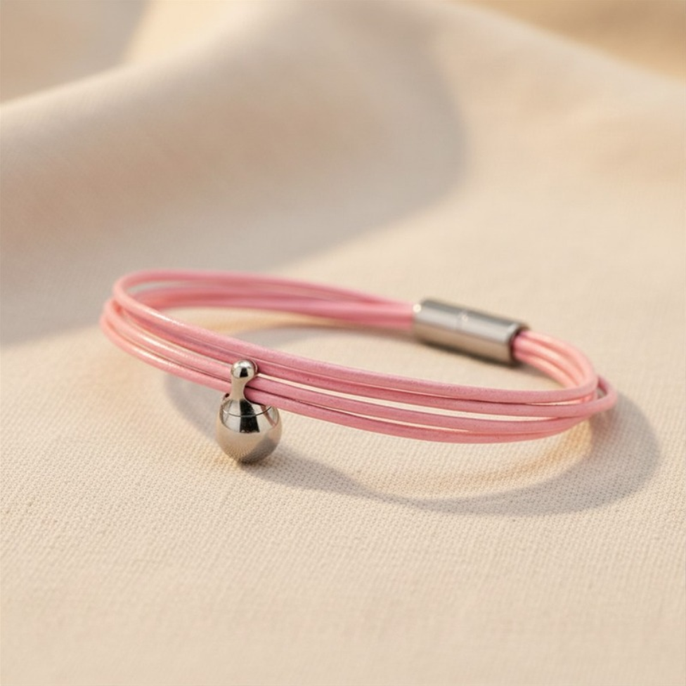 Roze Charm Armband in staal