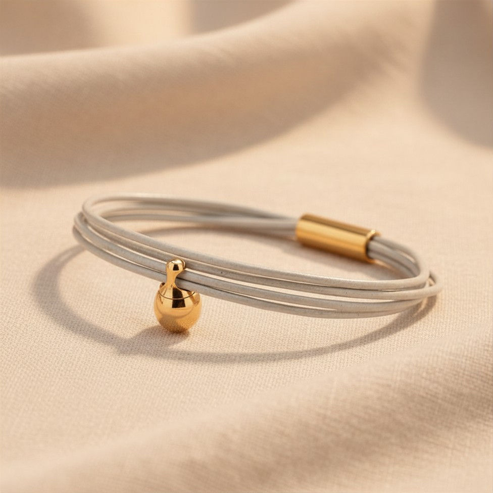 Parel Charm Armband verguld