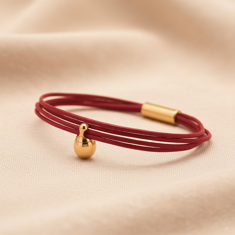 Rode Charm Armband verguld