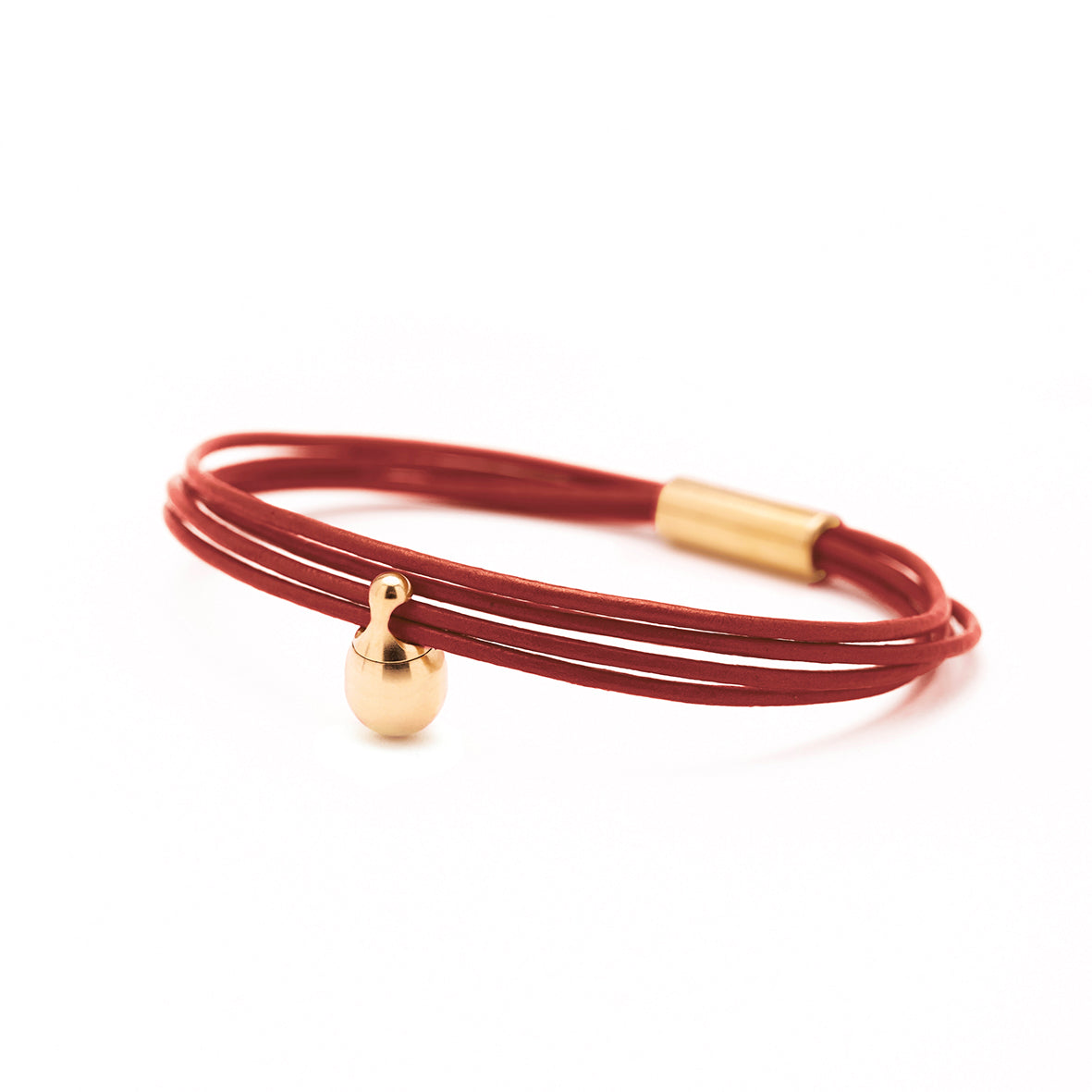 Rode Charm Armband verguld