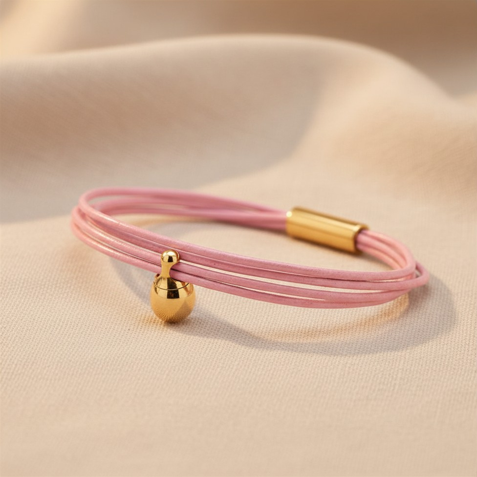 Roze Charm Armband verguld