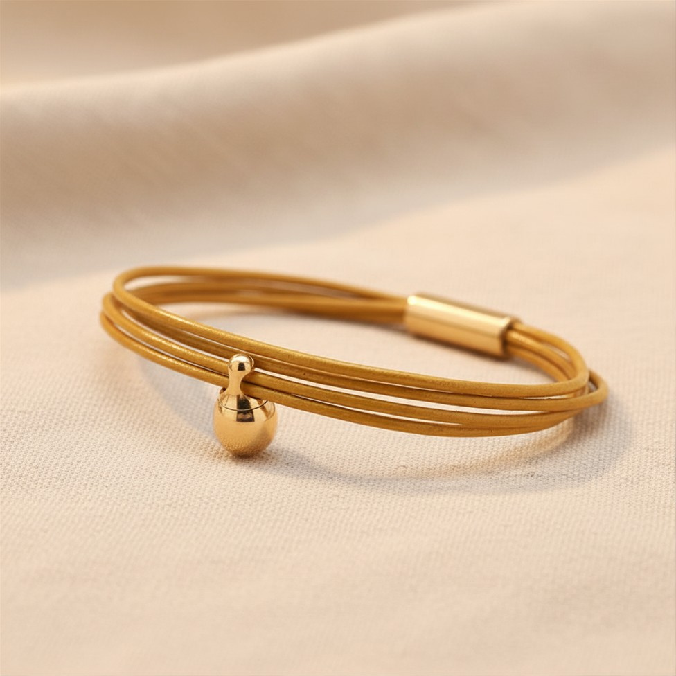 Gele Charm Armband verguld