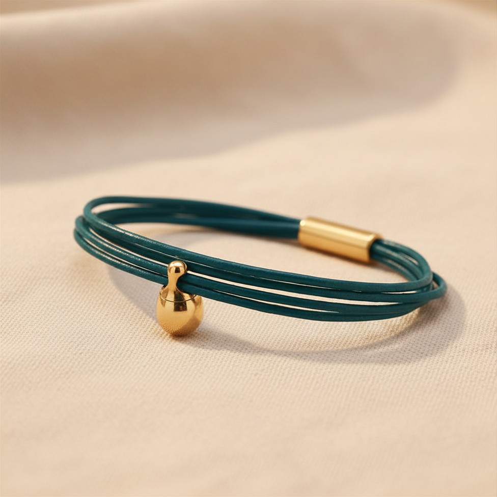Petrol Charm Armband verguld