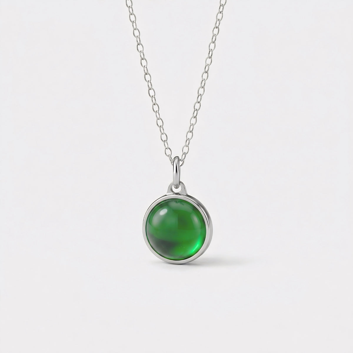 Groene Agaat Pendant in edelstaal