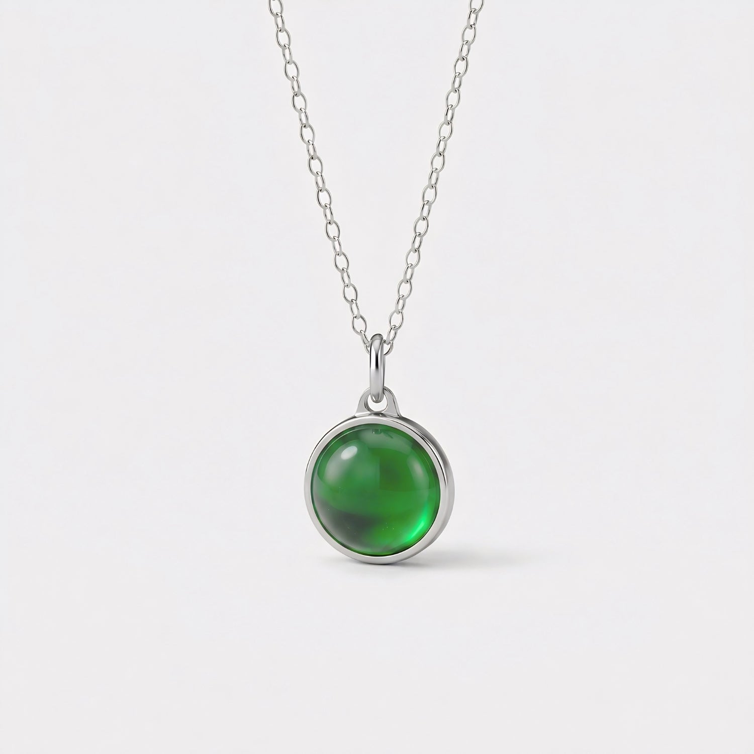 Groene Agaat Pendant in edelstaal