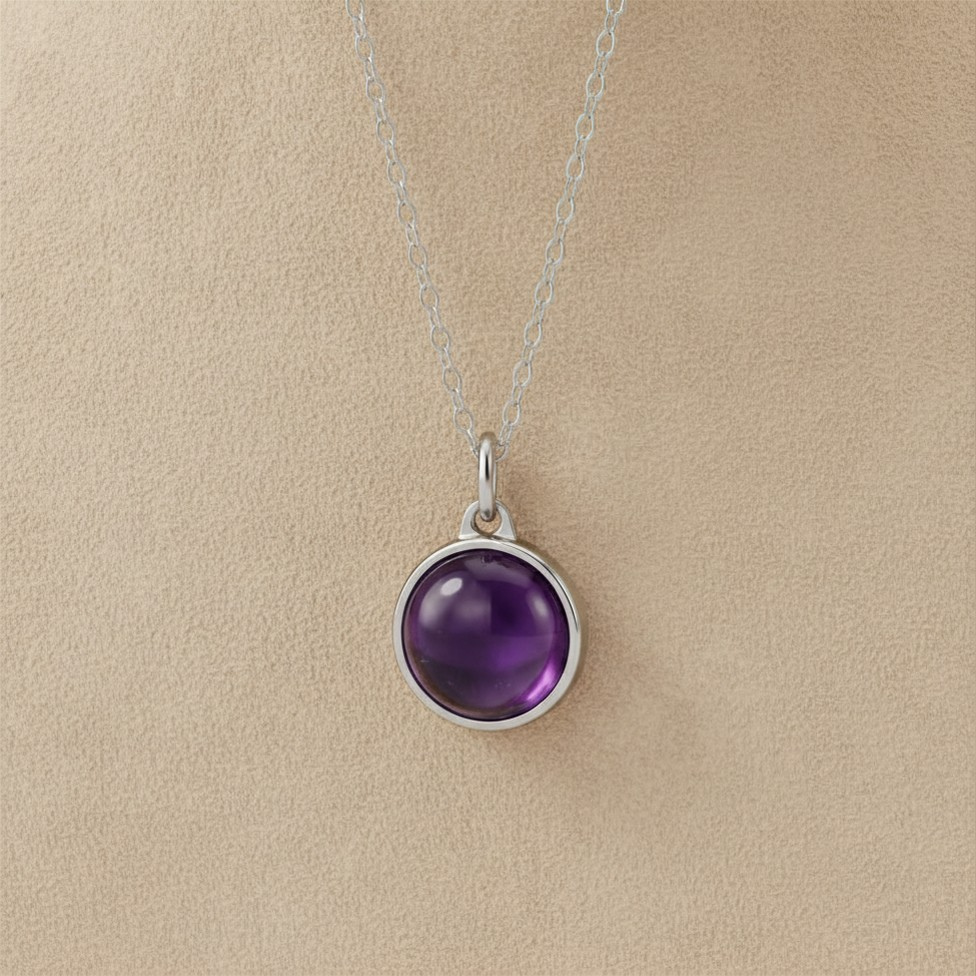 Amethist Pendant in edelstaal