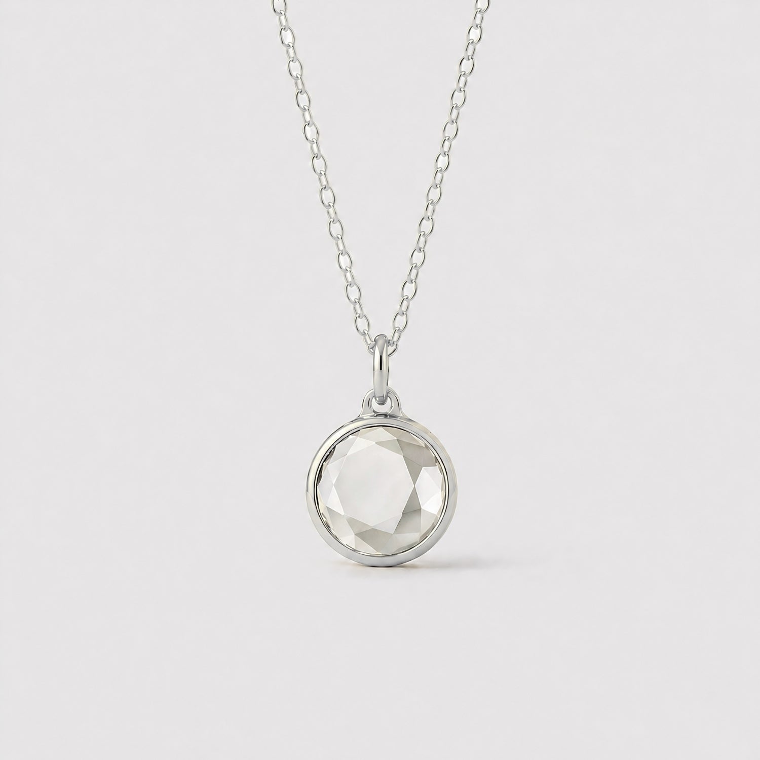 Kristal Facet Pendant in edelstaal