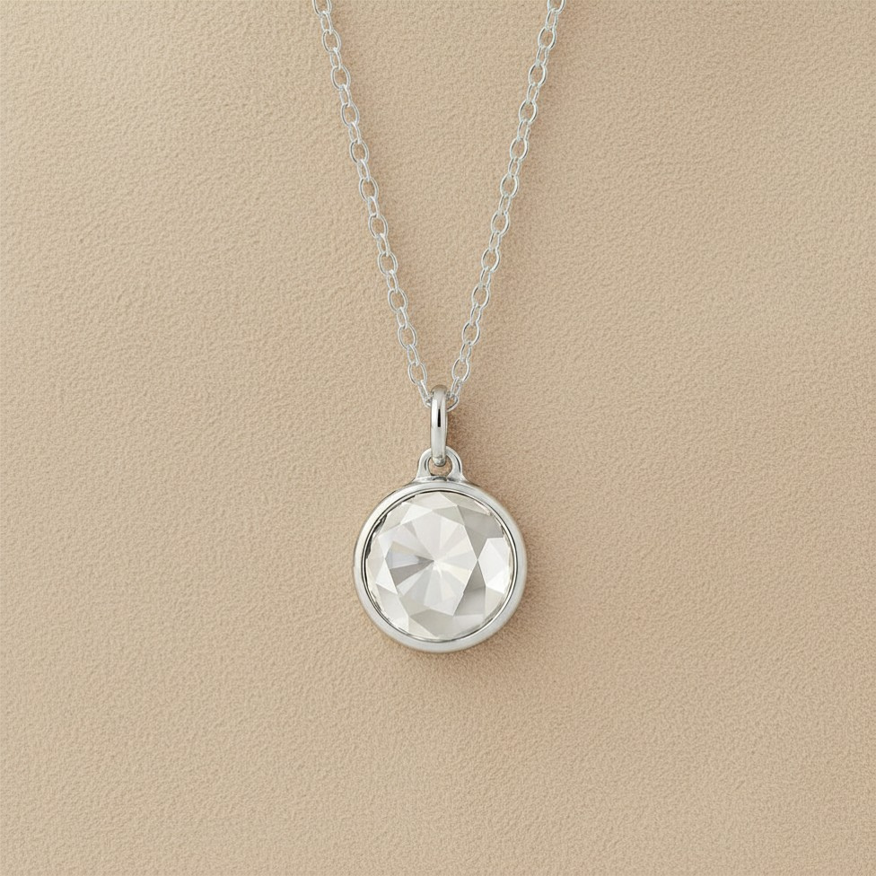 Kristal Facet Pendant in edelstaal