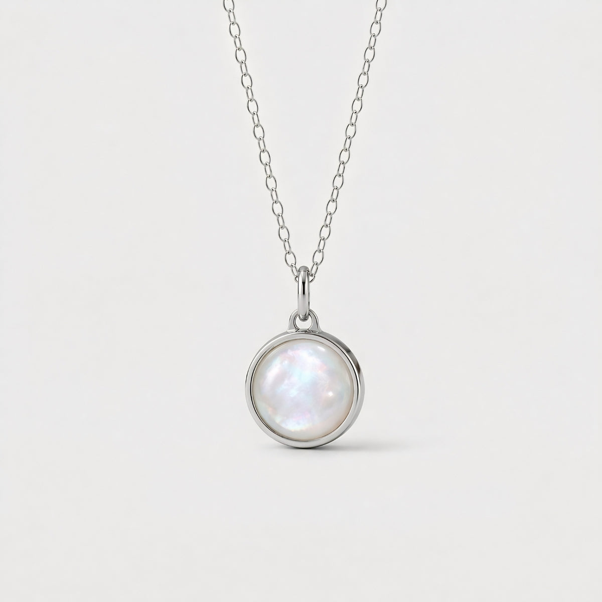 Parelmoer Pendant in edelstaal