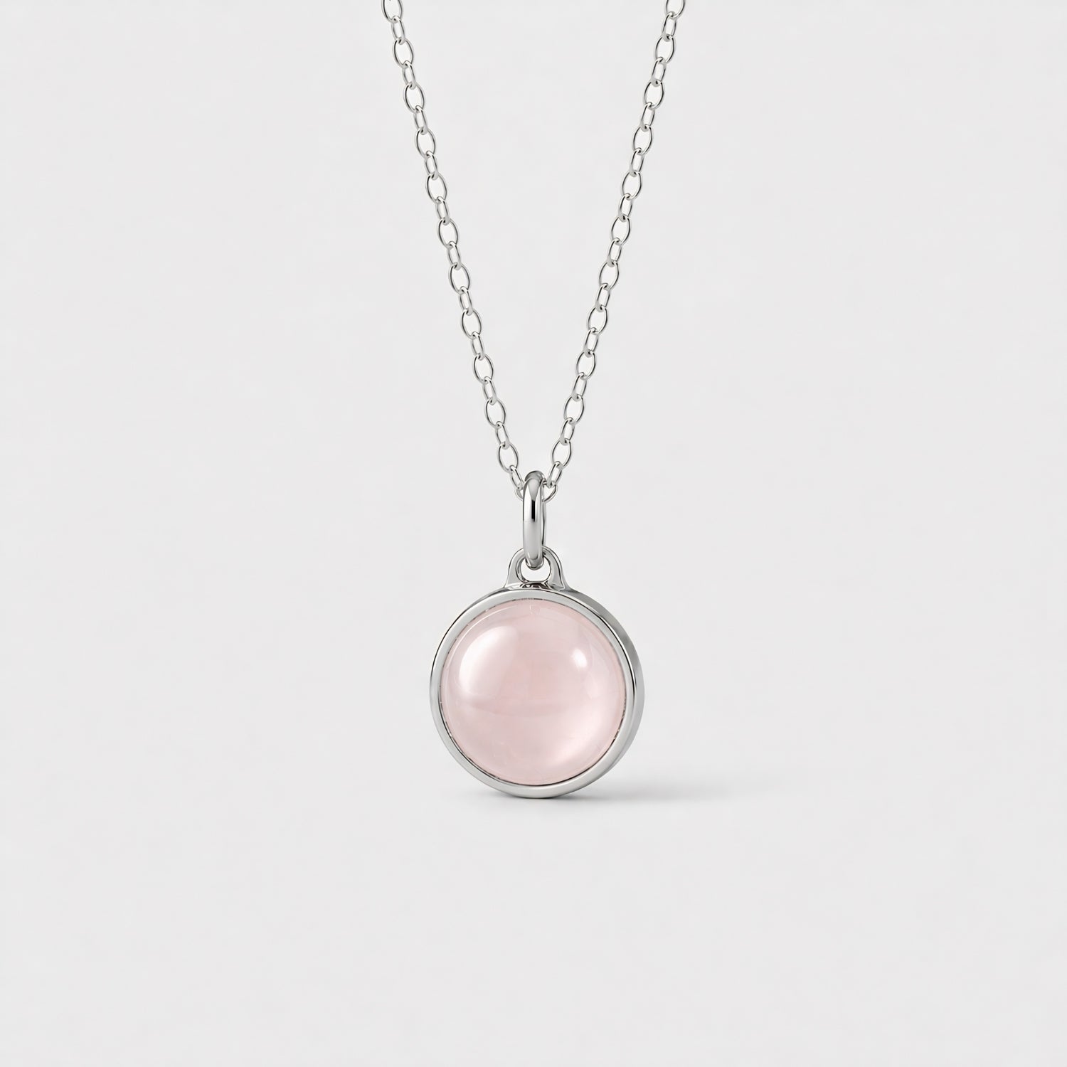 Rozenkwarts  Pendant in edelstaal
