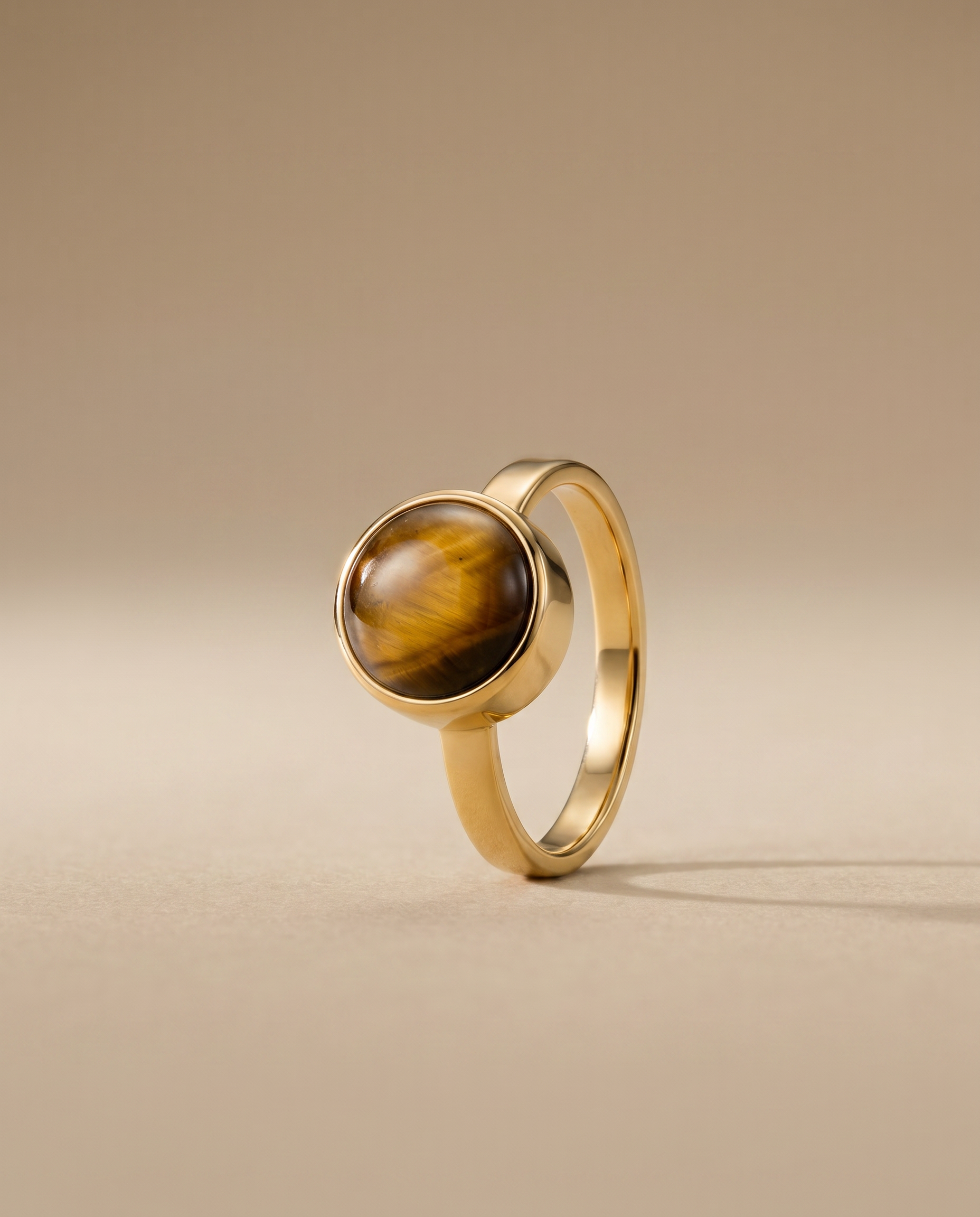 Tijgeroog Ring verguld