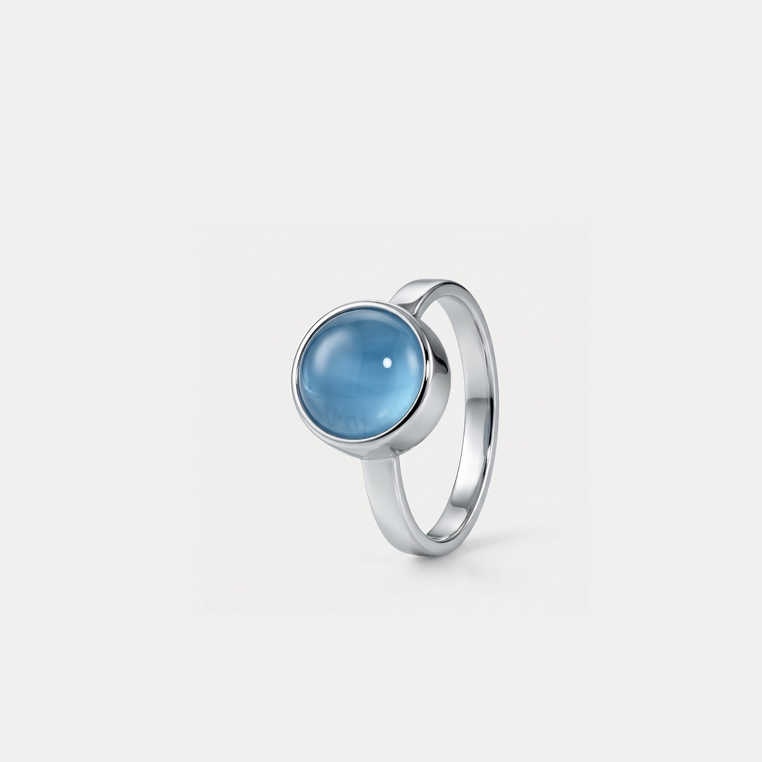Blauwe Agaat Ring in edelstaal