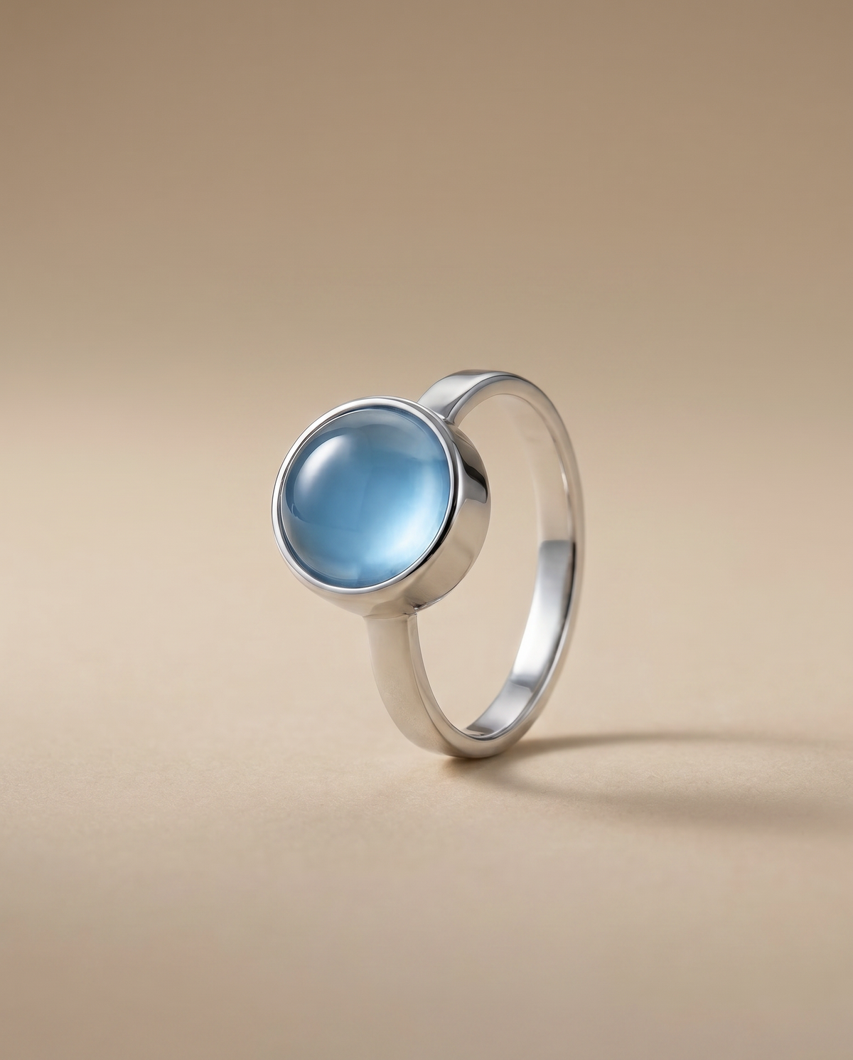 Blauwe Agaat Ring in edelstaal