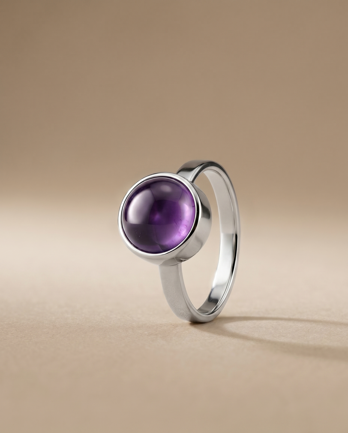Amethist Ring in edelstaal