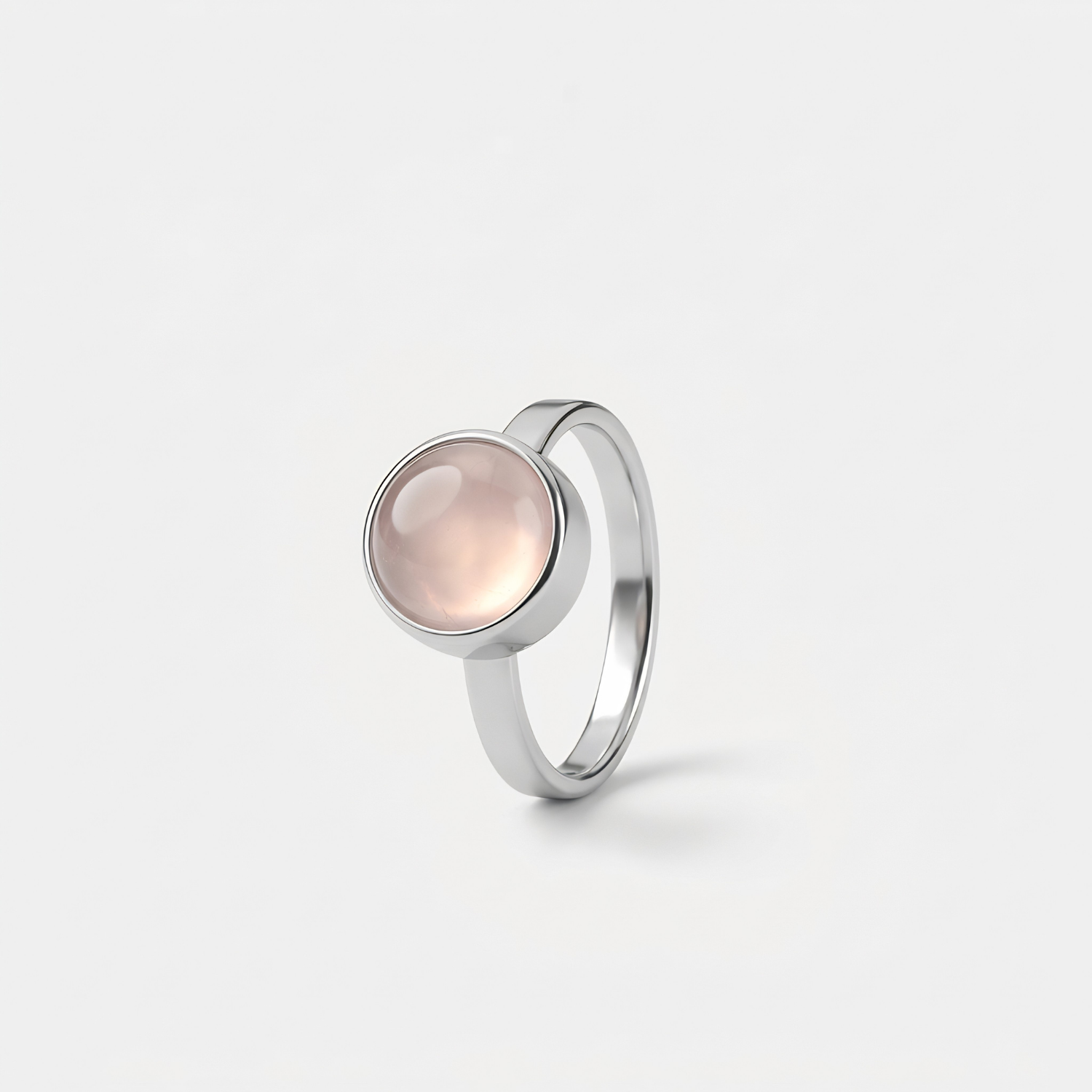 Rozenkwarts Ring in edelstaal