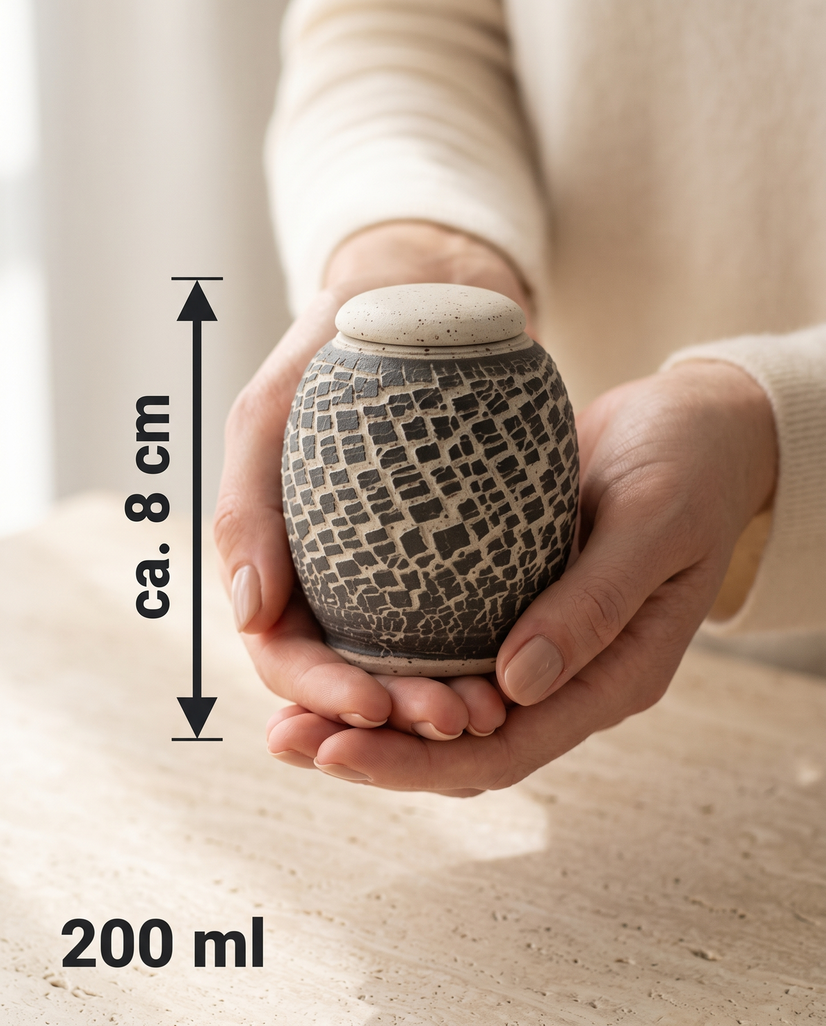 Mini urn 200 ml keramiek, Pietra – Bari