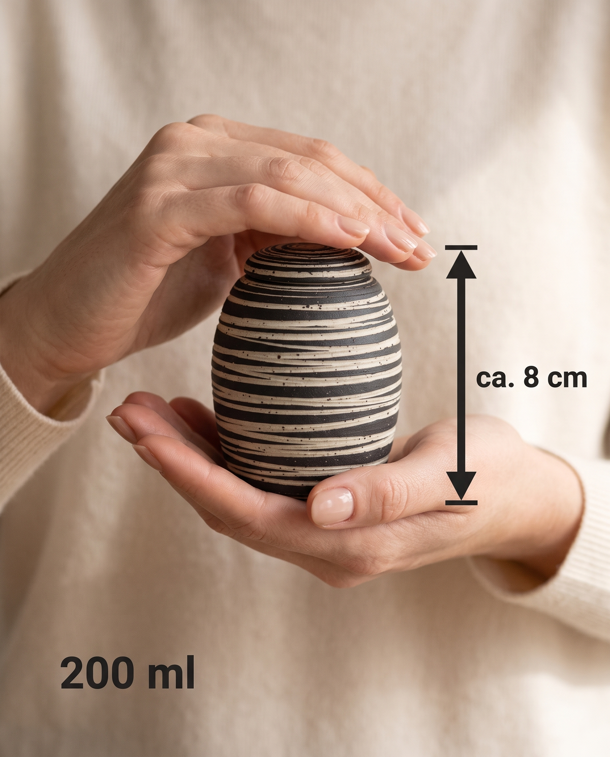 Mini urn 200 ml keramiek, Midnight – Zagreb