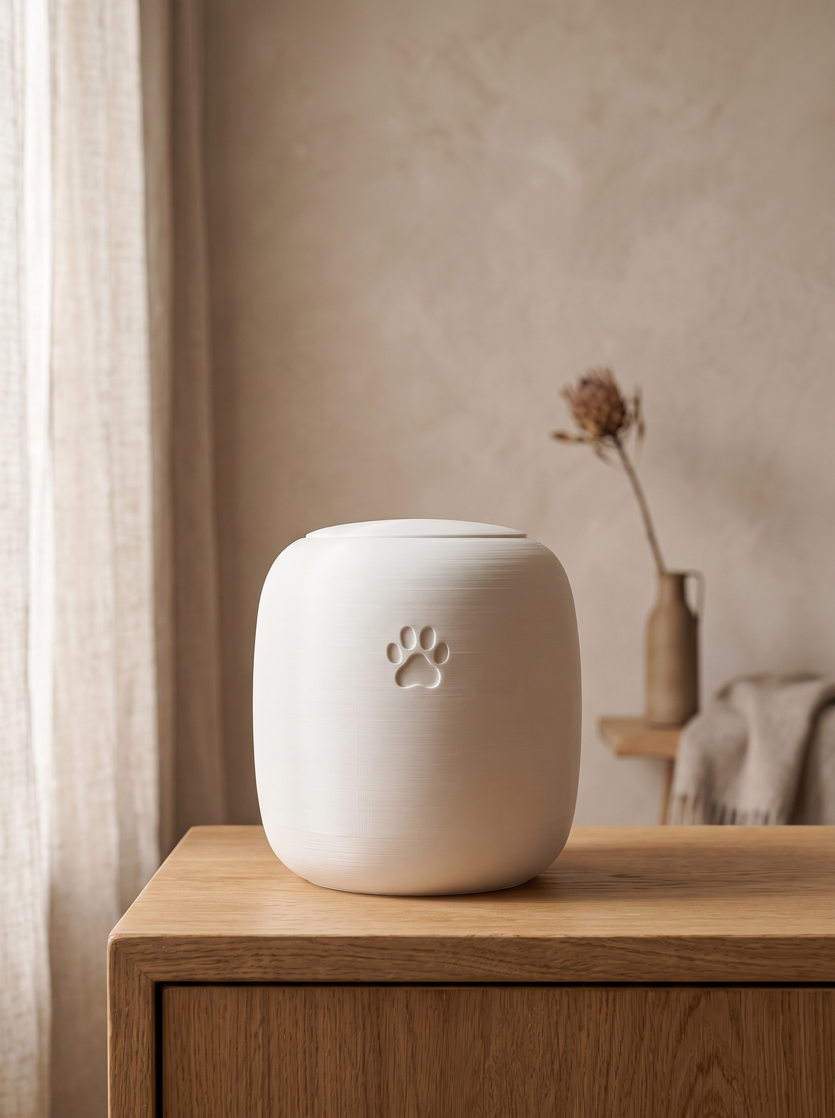 Urn voor dieren biokunststof, wit, FORMA