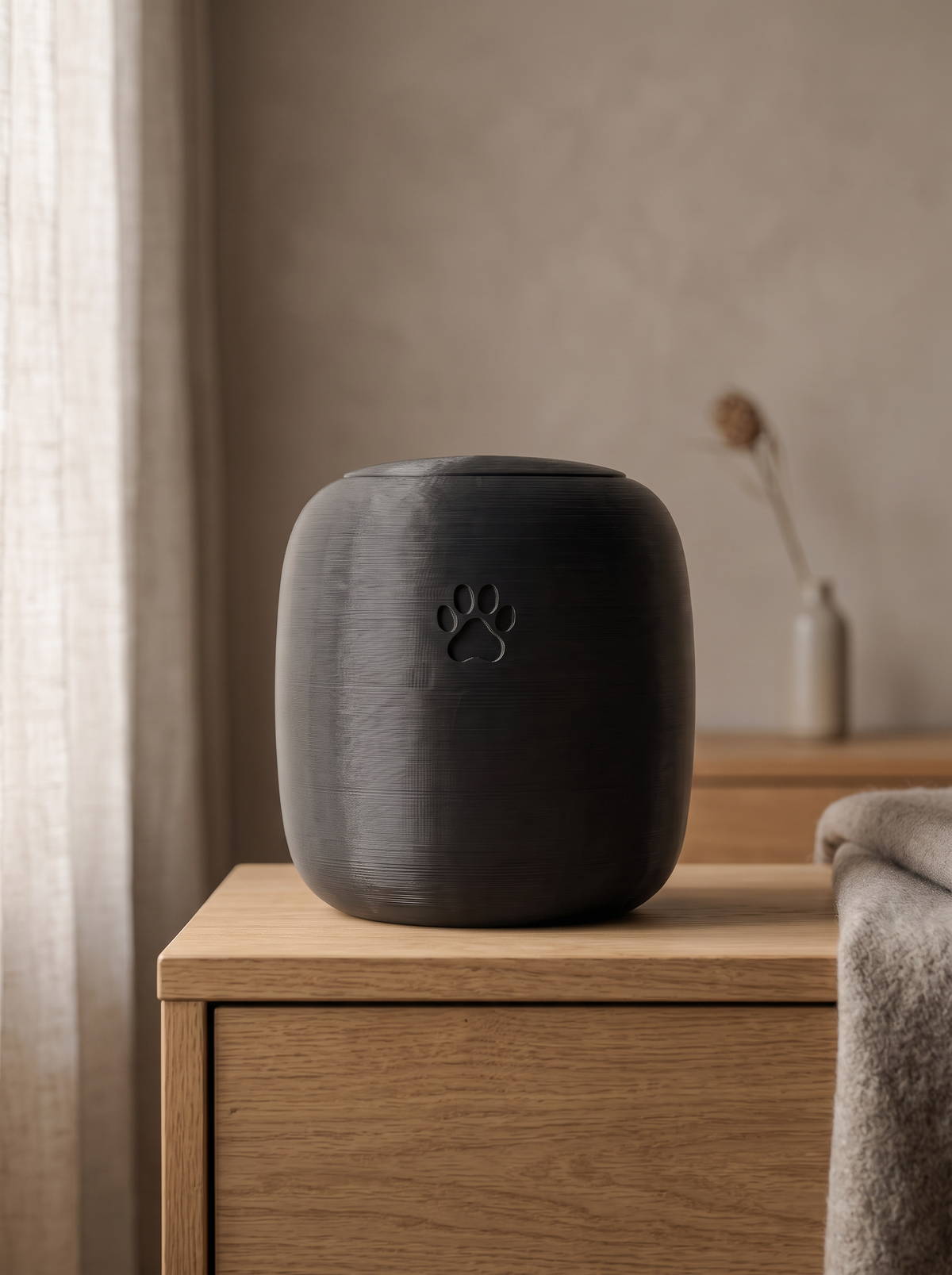 Urn voor dieren biokunststof, zwart, FORMA