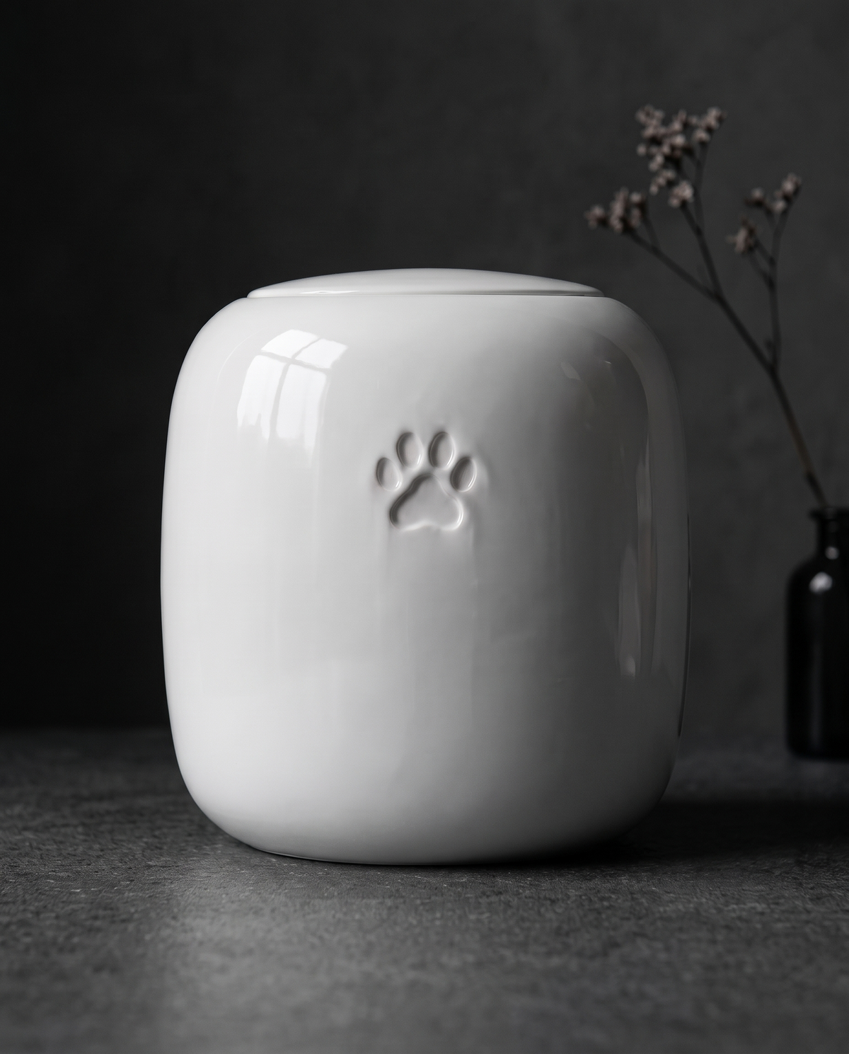 Urn voor dieren keramiek, gebroken wit, AURA