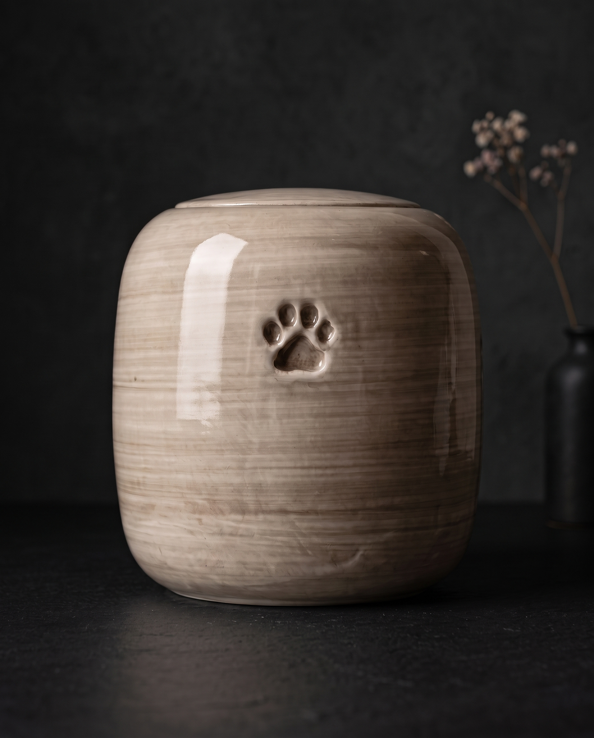Urn voor dieren keramiek, touwbeige, AURA