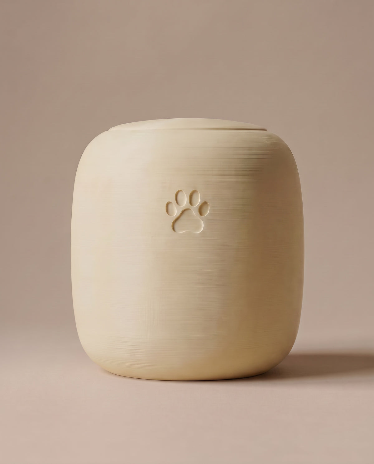 Urn voor dieren van biokunststof in zandbeige, model Forma